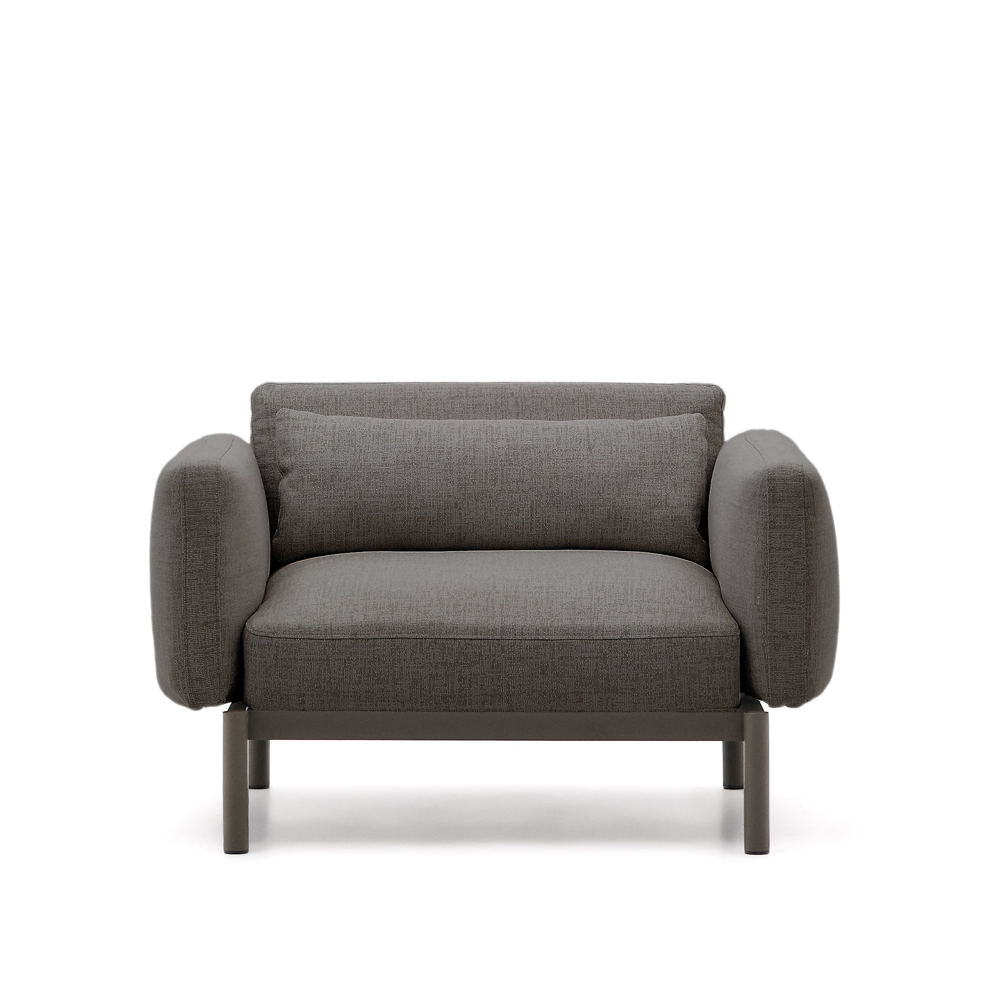 Sorells modular outdoor armchair in aluminum with gray finish