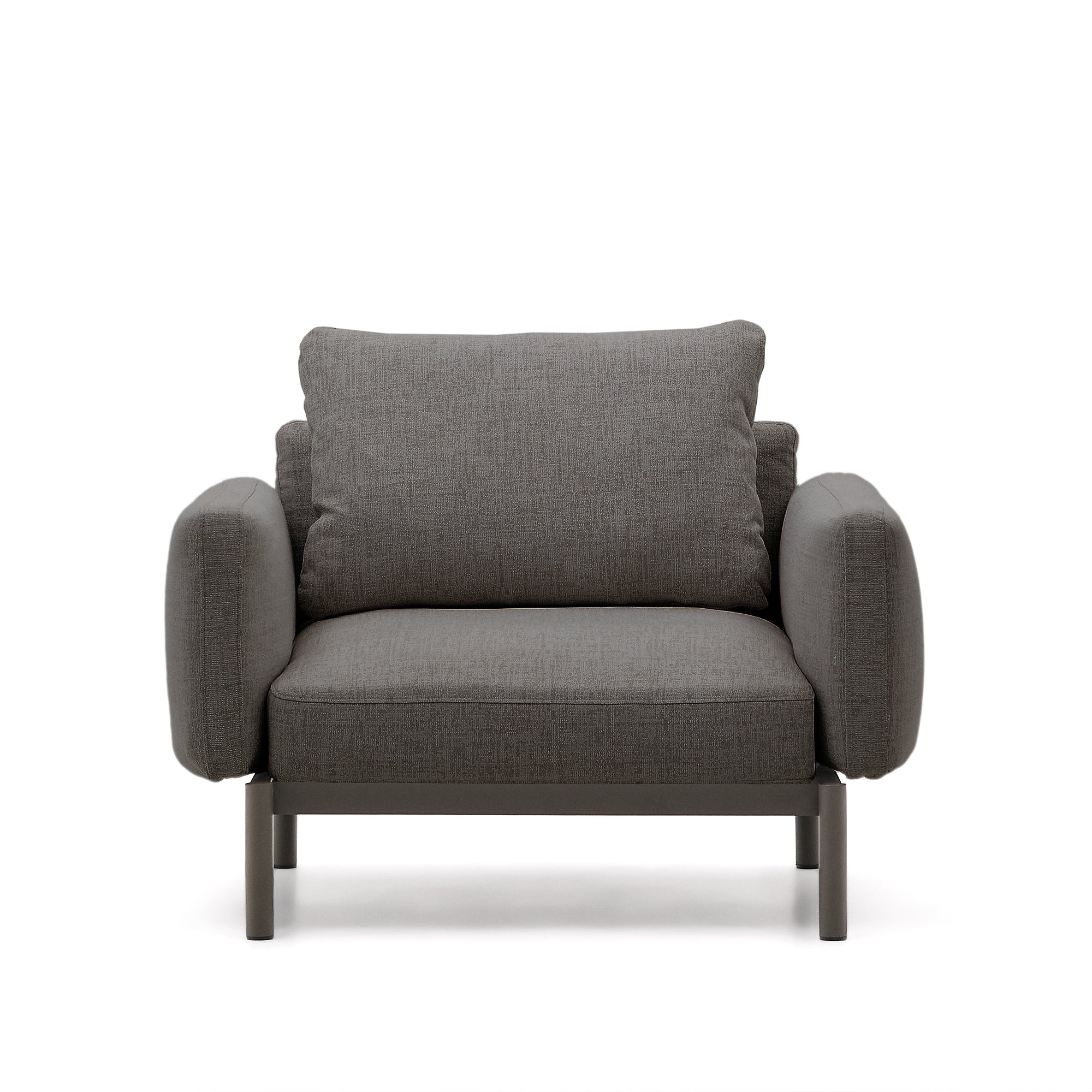 Sorells modular outdoor armchair in aluminum with gray finish