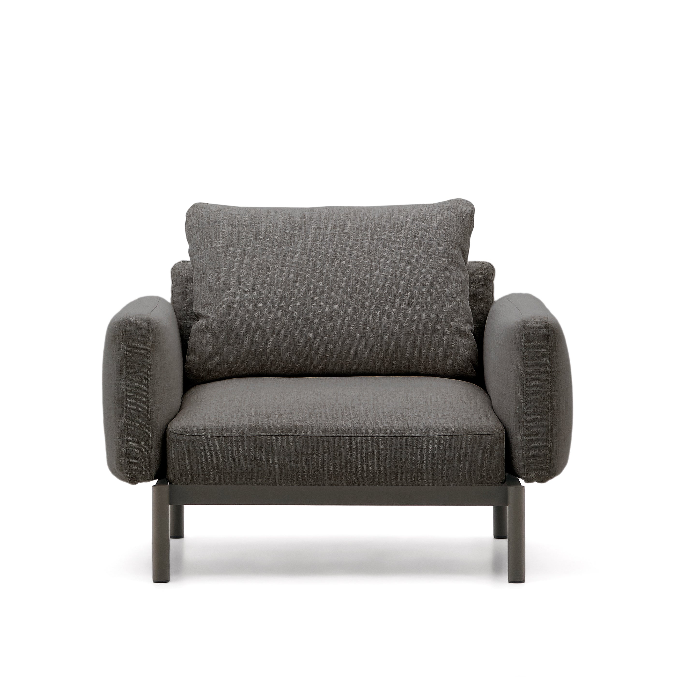 Sorells modular outdoor armchair in aluminium with a grey finish - Product Image
