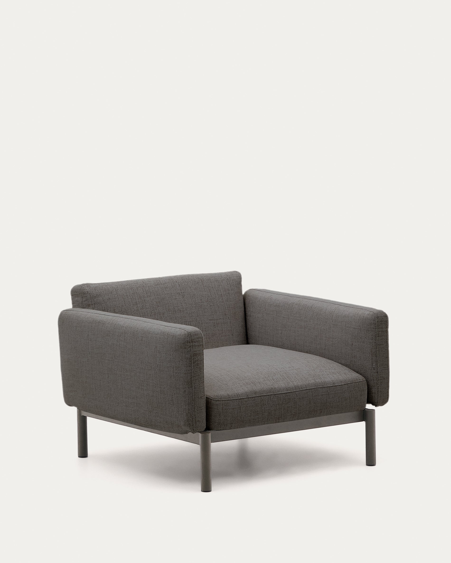 Sorells modular outdoor armchair in aluminium with a grey finish - Product View