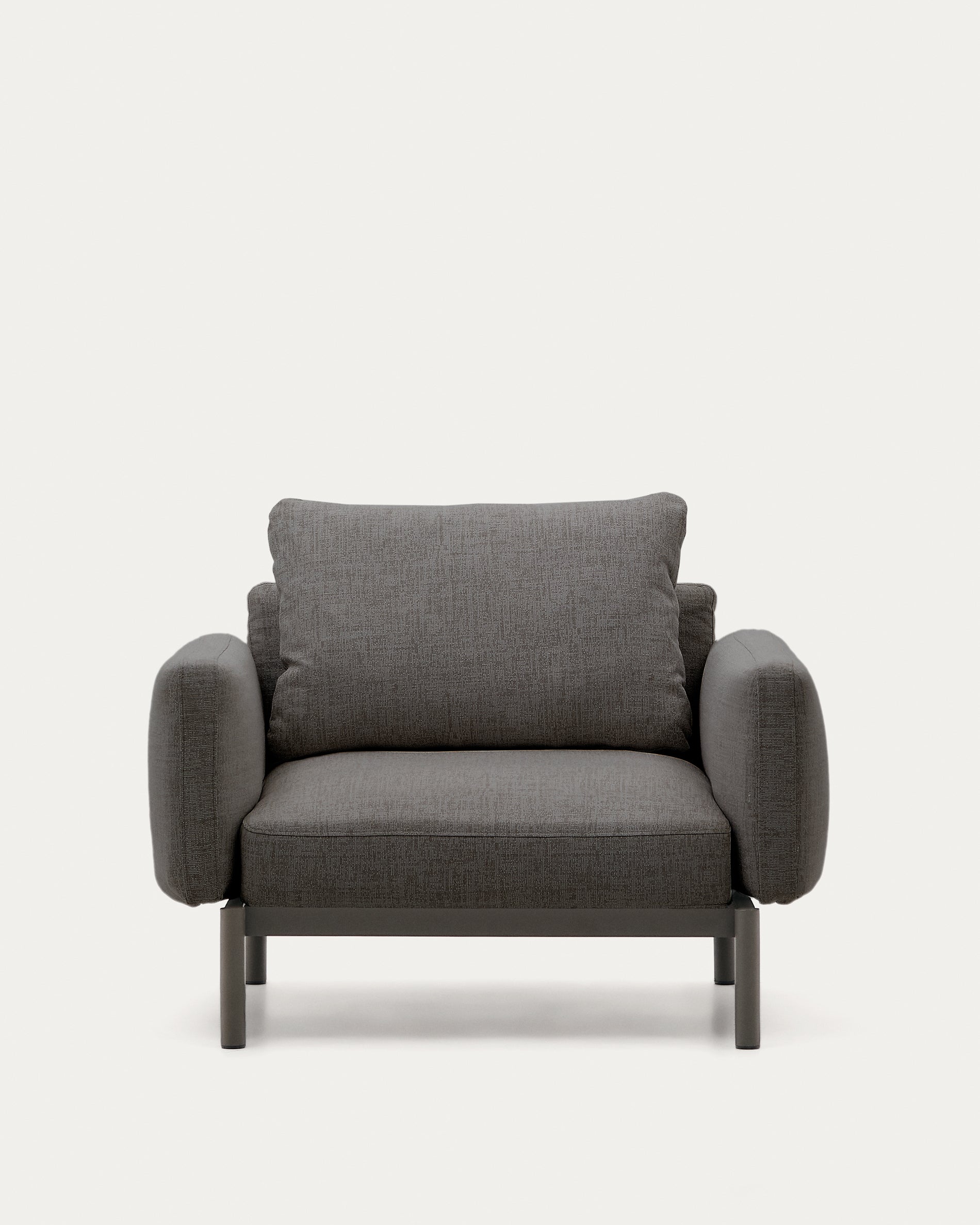 Sorells modular outdoor armchair in aluminium with a grey finish - Product View