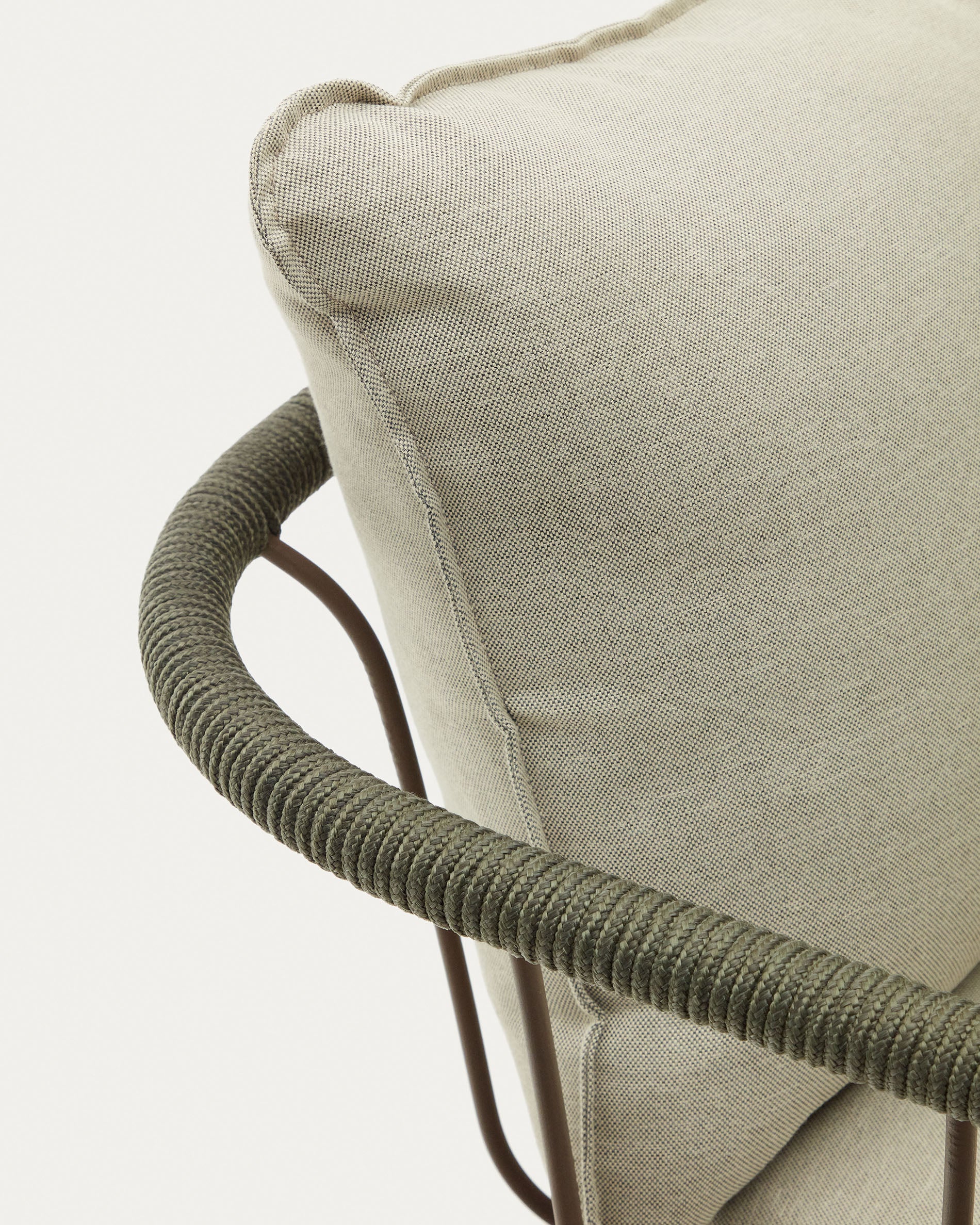 Salguer armchair in green cord and steel with a brown painted finish - Detail