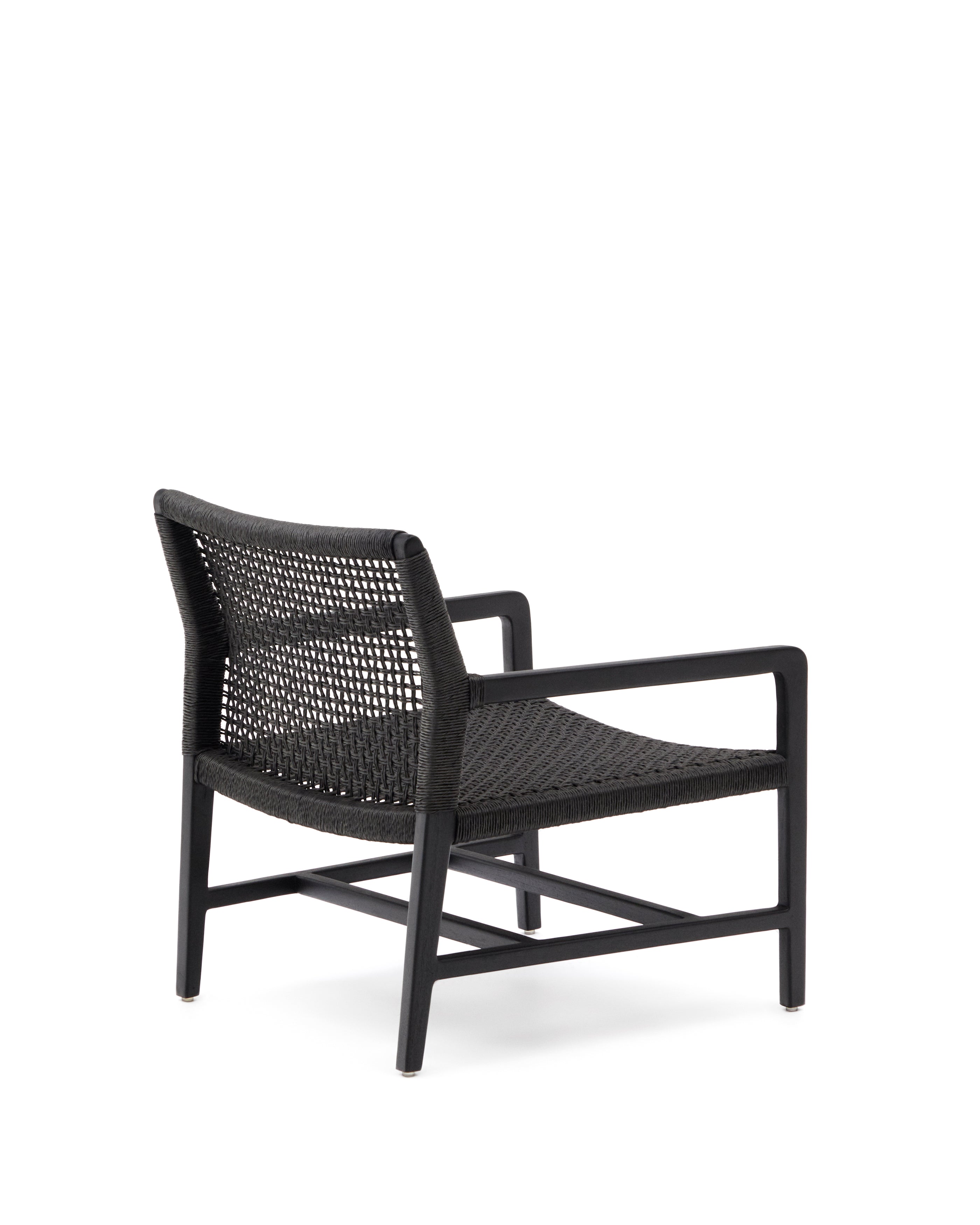 Sabolla armchair made of solid teak wood in a black finish - Product Image