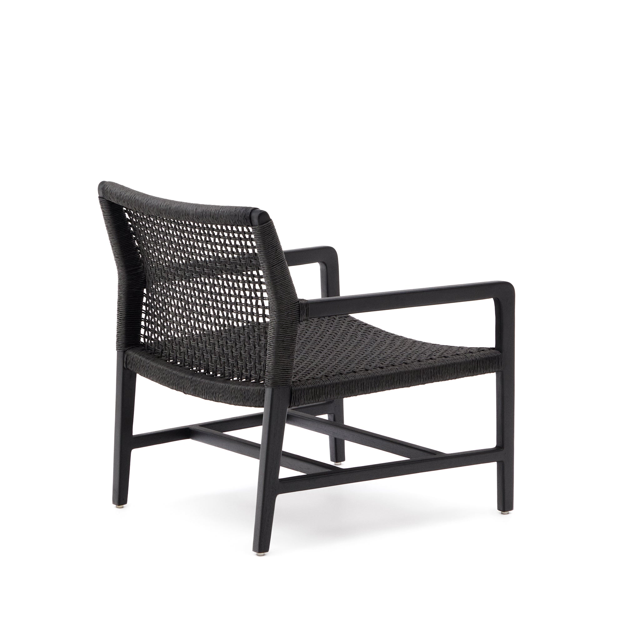 Sabolla armchair made of solid teak wood in a black finish - Product Image