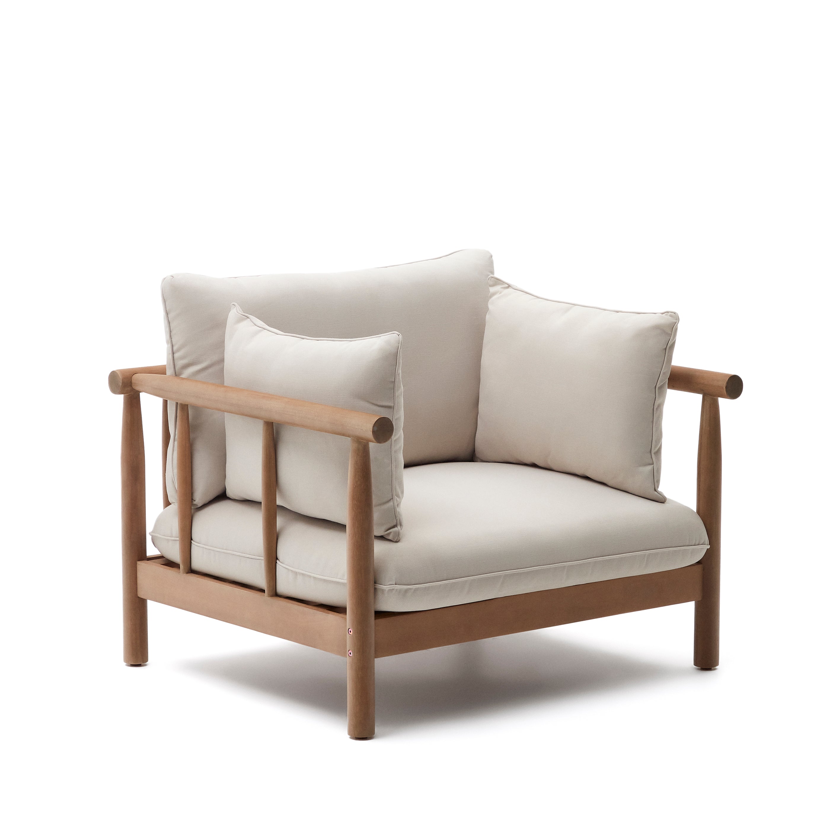 Sacova solid eucalyptus wood armchair - Product Image