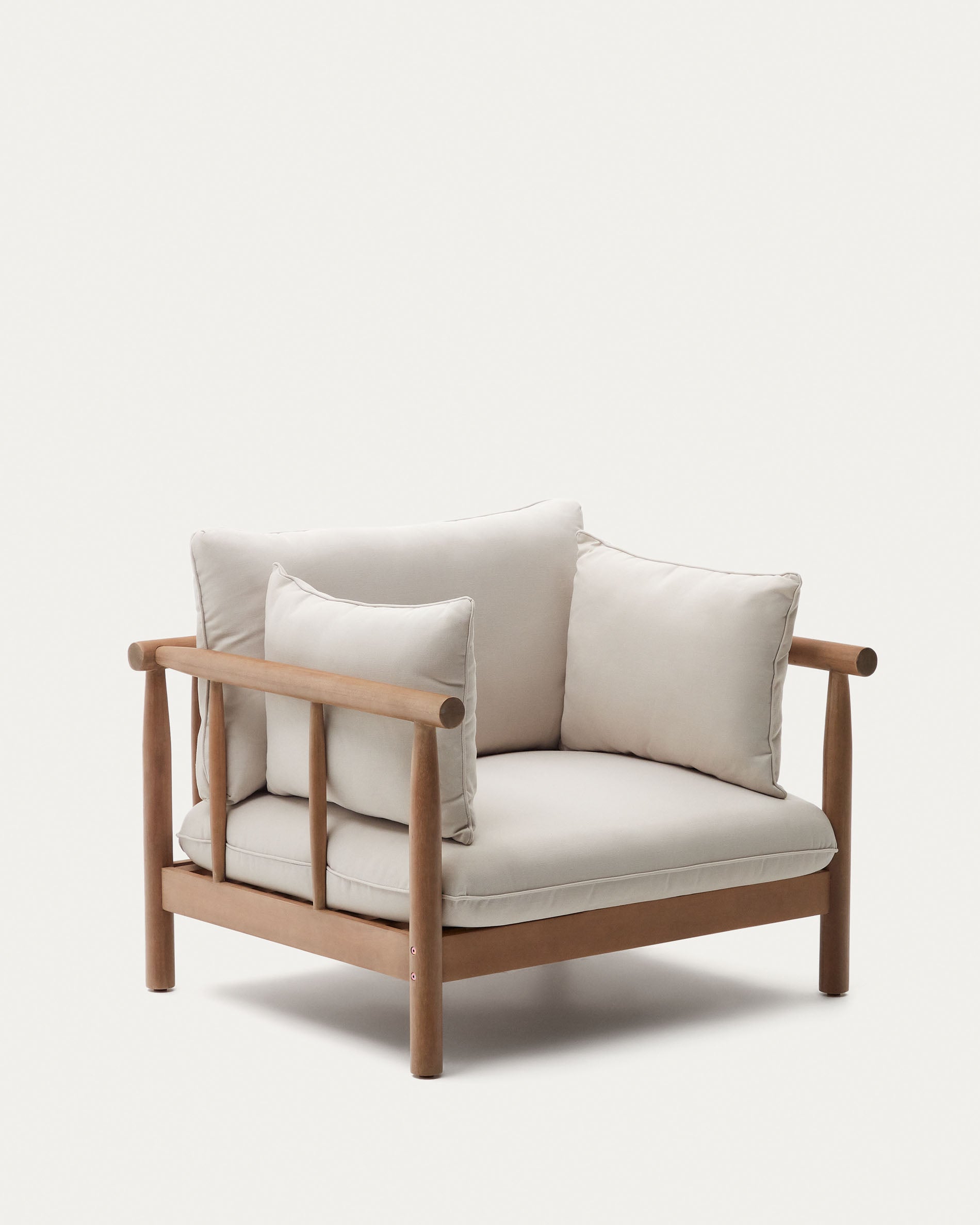 Sacova solid eucalyptus wood armchair - Product View