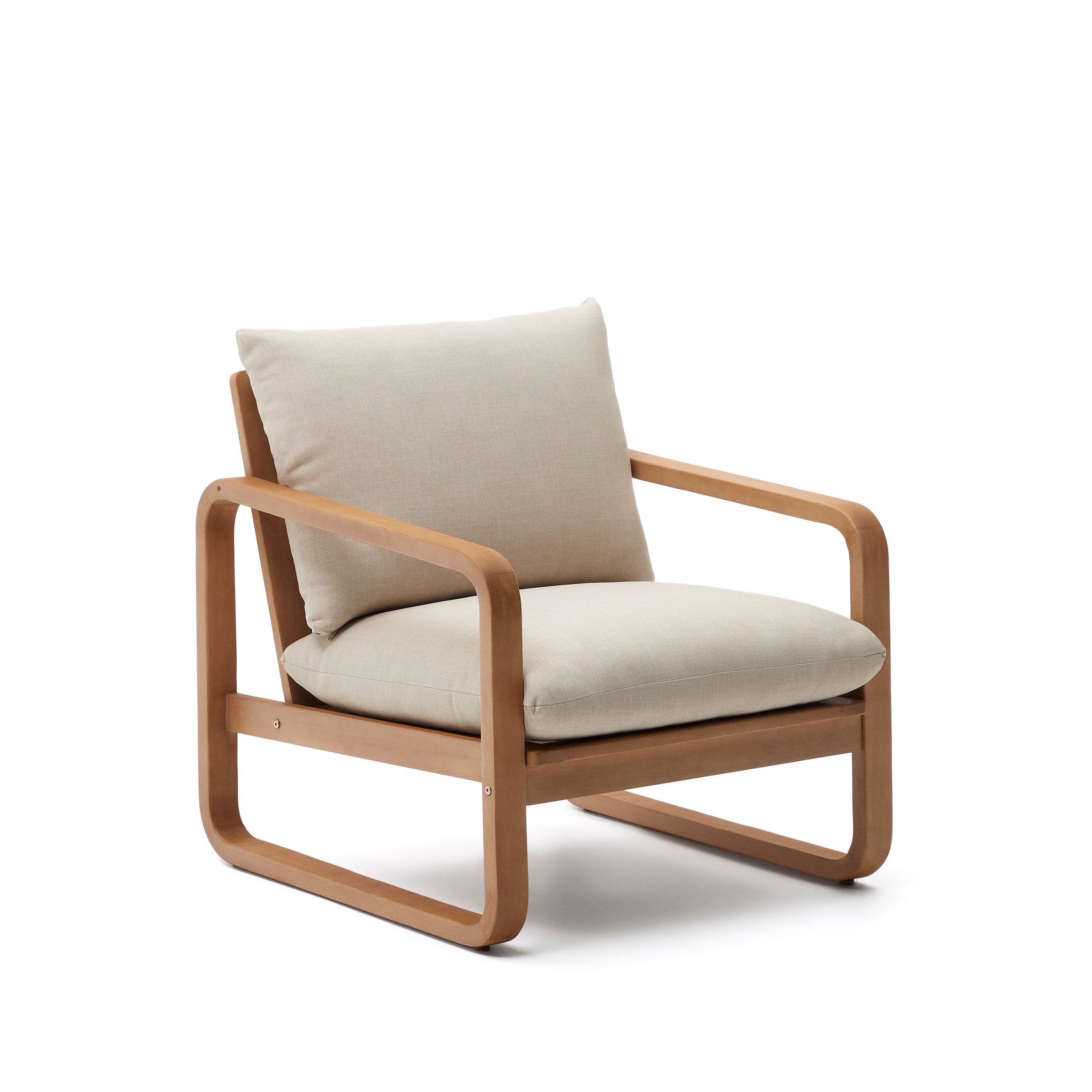 Sacaleta solid eucalyptus wood armchair - Product Image
