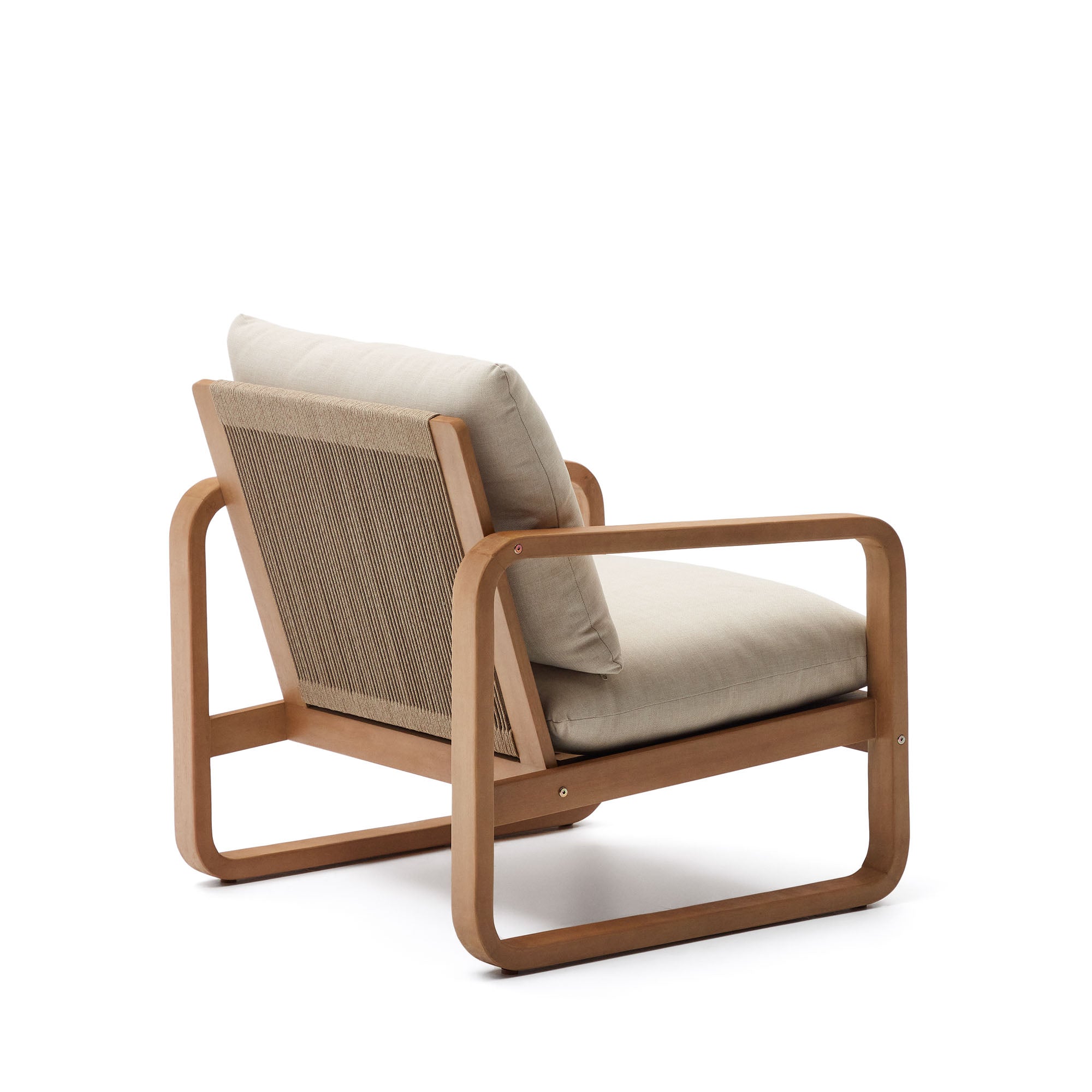 Sacaleta solid eucalyptus wood armchair - Product Image
