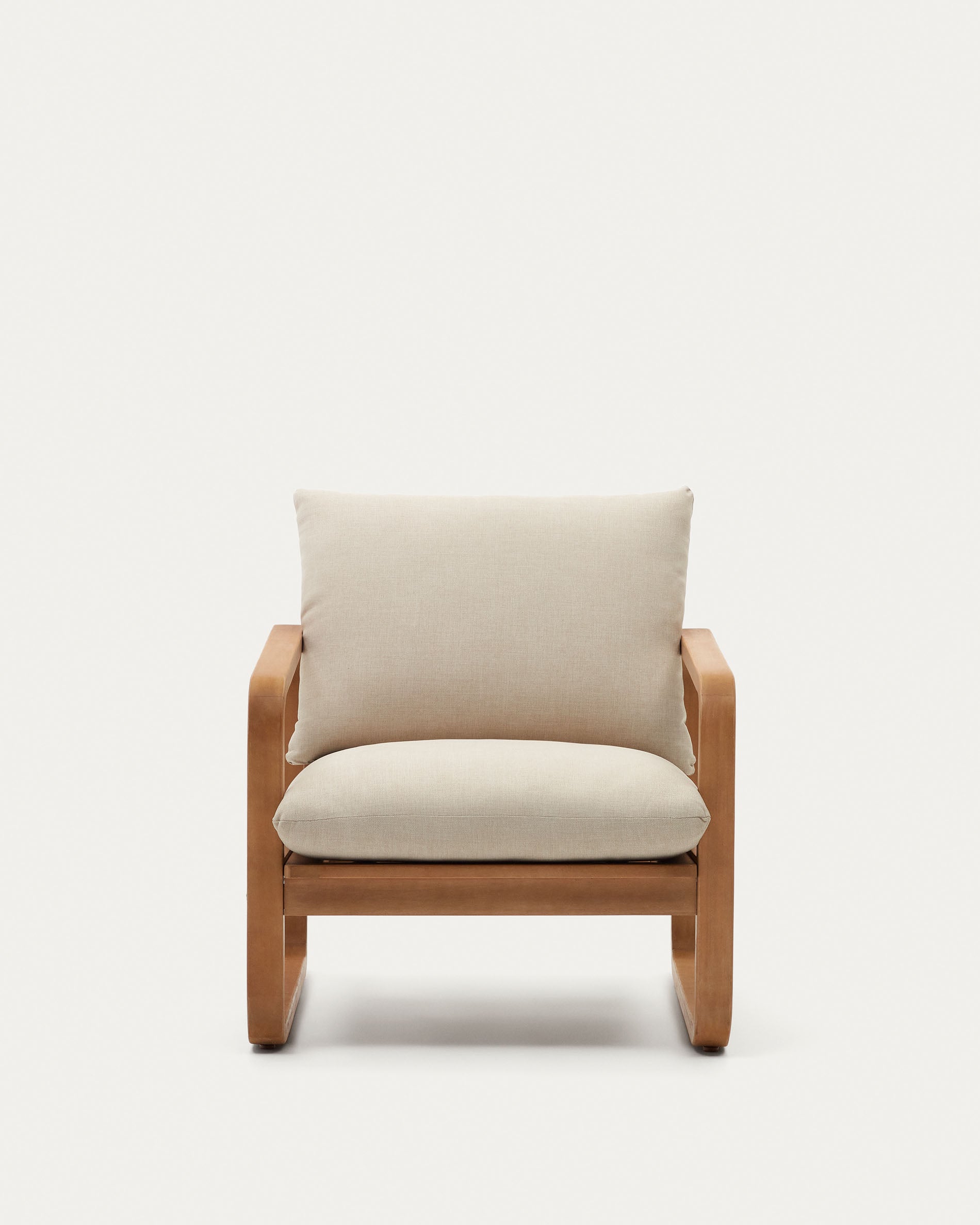 Sacaleta solid eucalyptus wood armchair - Product View
