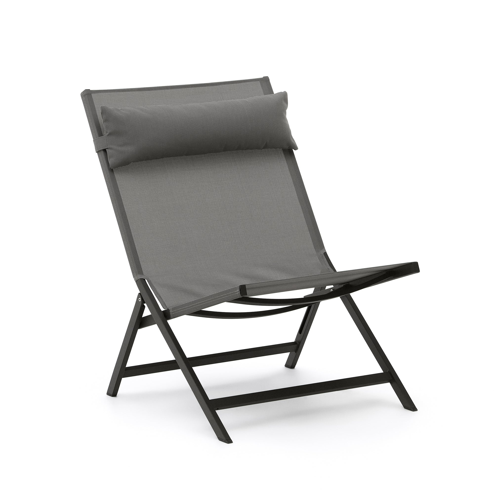 Canutells folding armchair in aluminum with black finish
