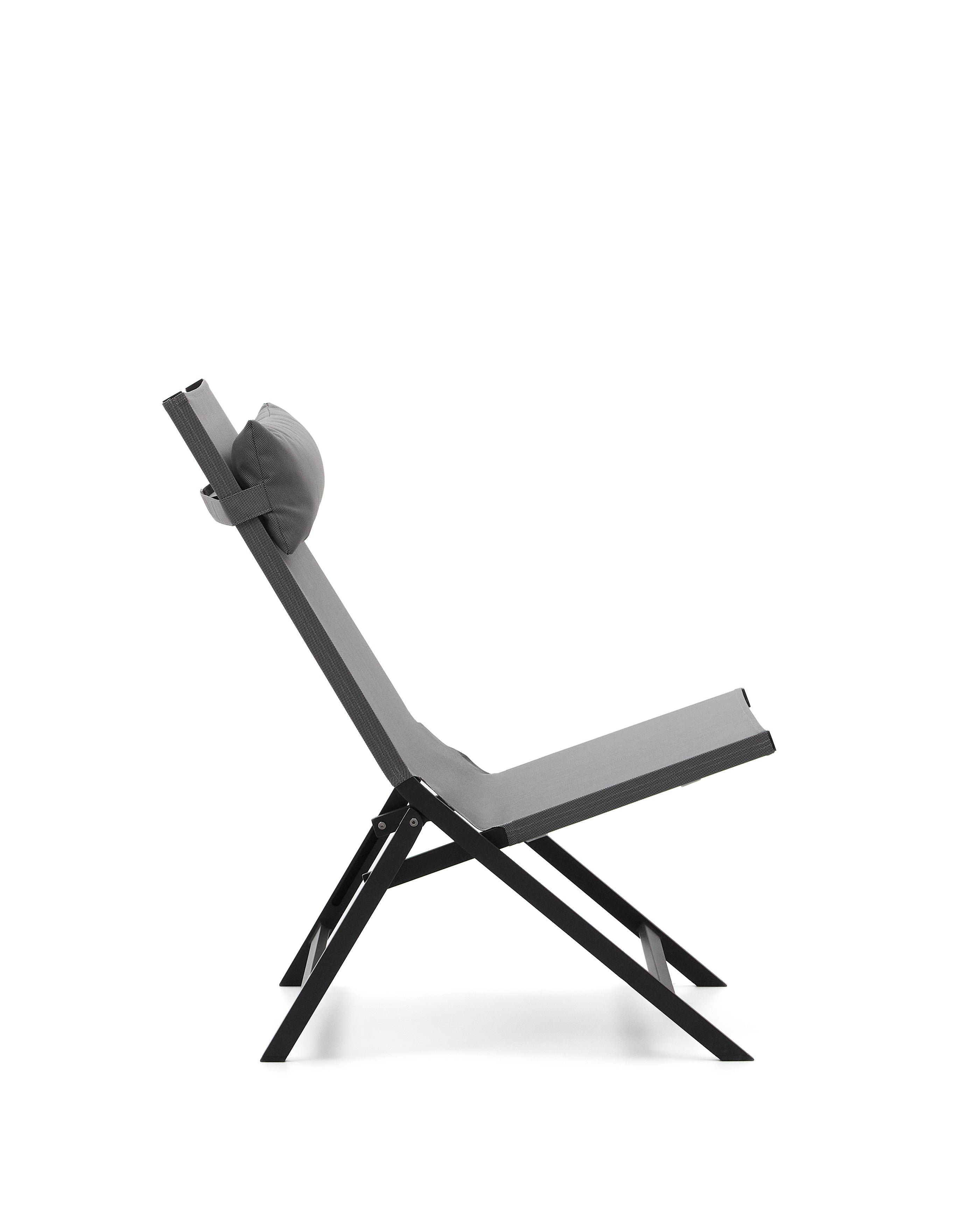 Canutells folding armchair made of aluminum with dark grey finish - Product Image