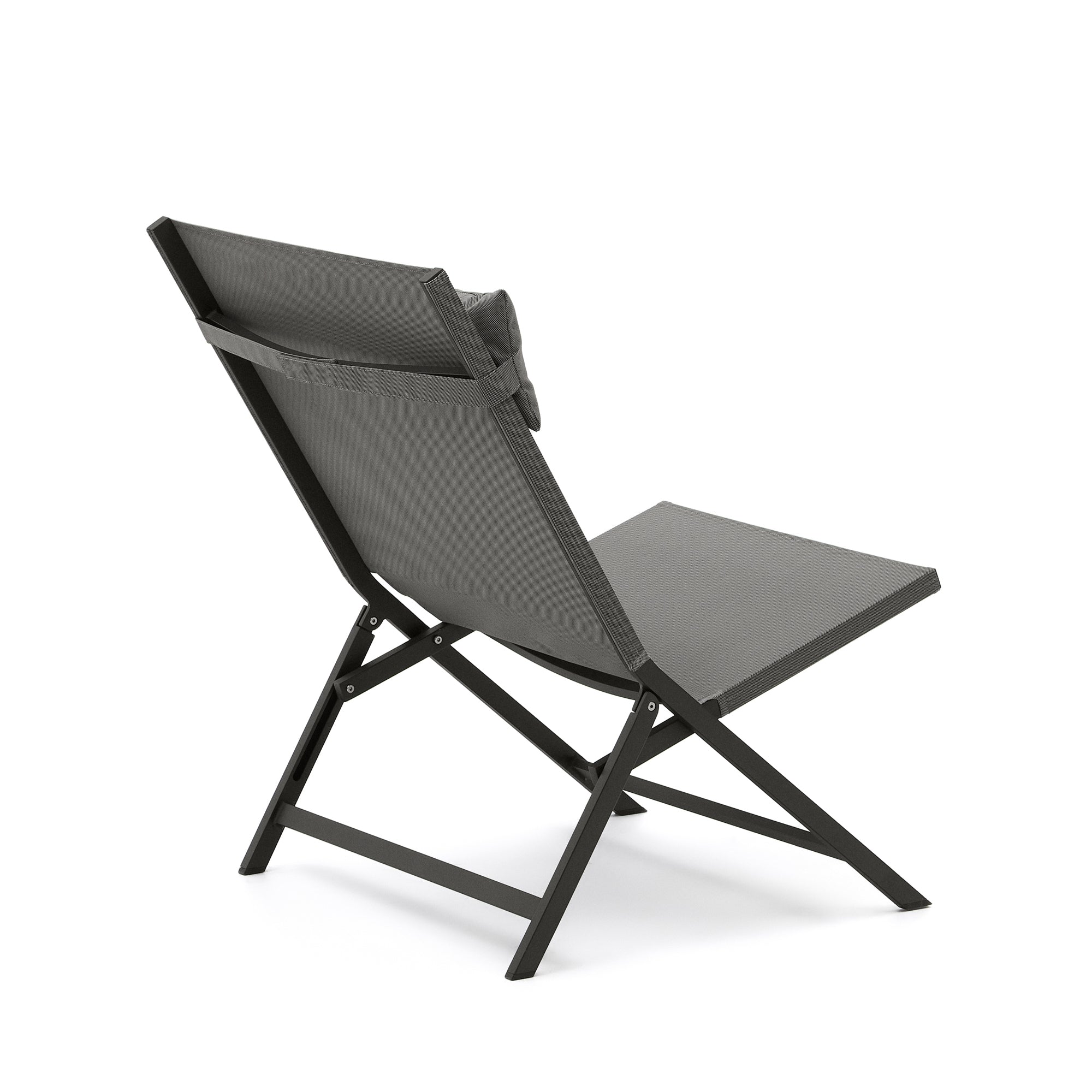 Canutells folding armchair in aluminum with black finish