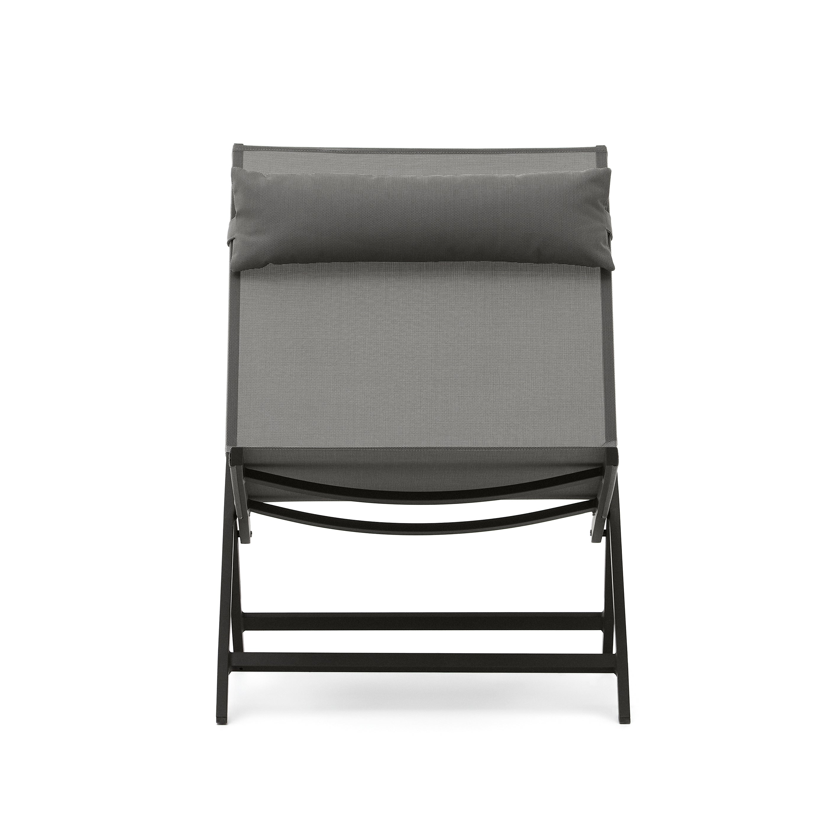 Canutells folding armchair in aluminum with black finish