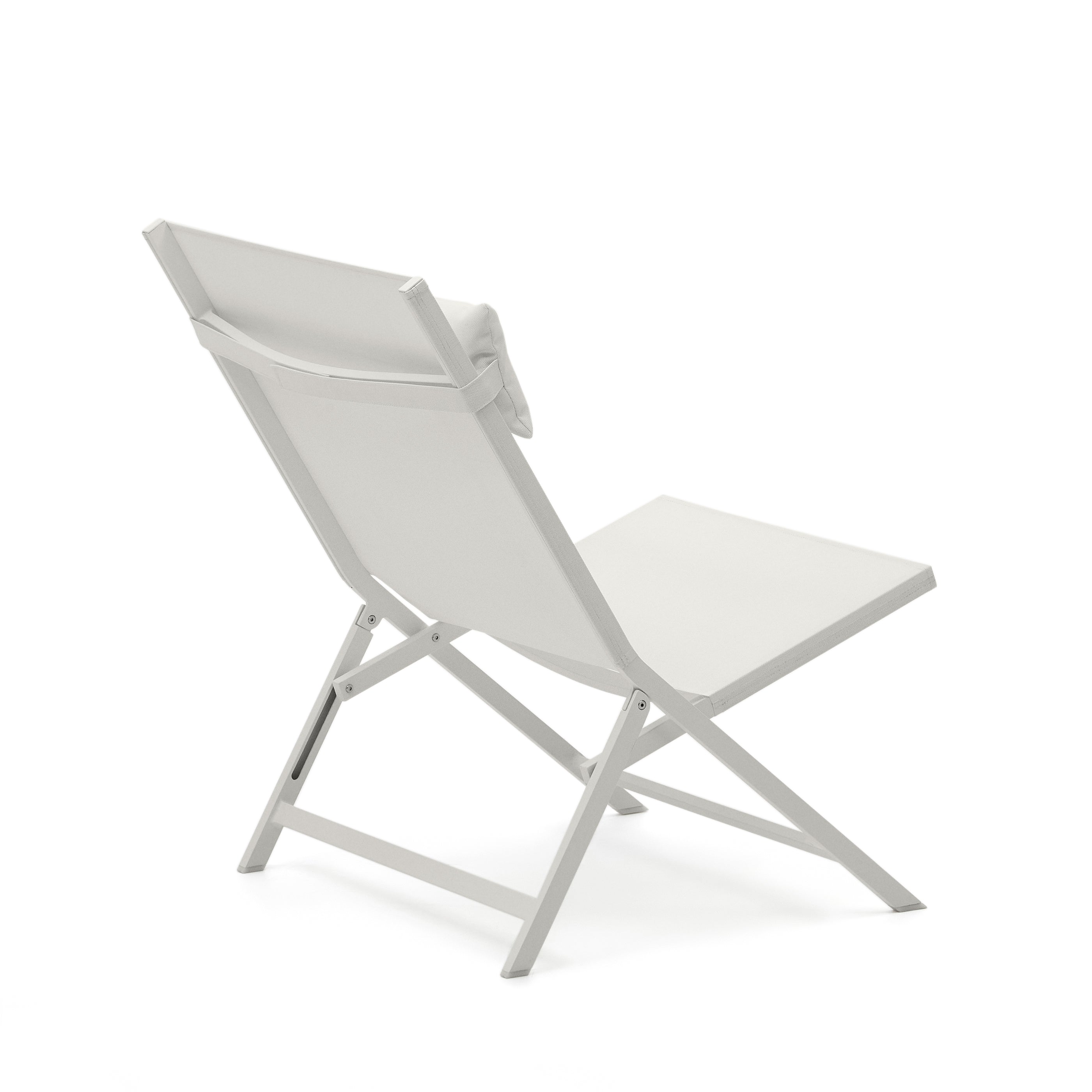 Canutells folding armchair in aluminum with white finish