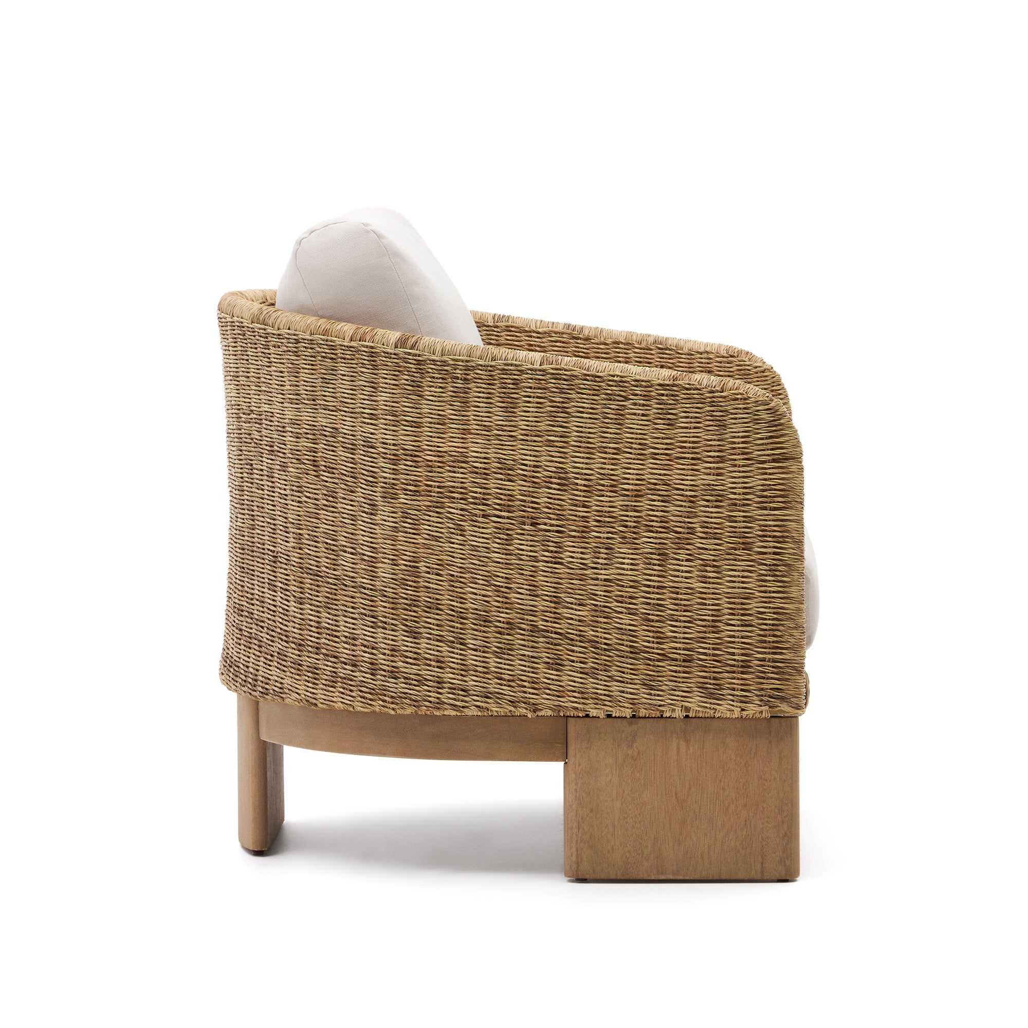 Xoriguer armchair in synthetic rattan and solid eucalyptus wood FSC 100% - Product Image