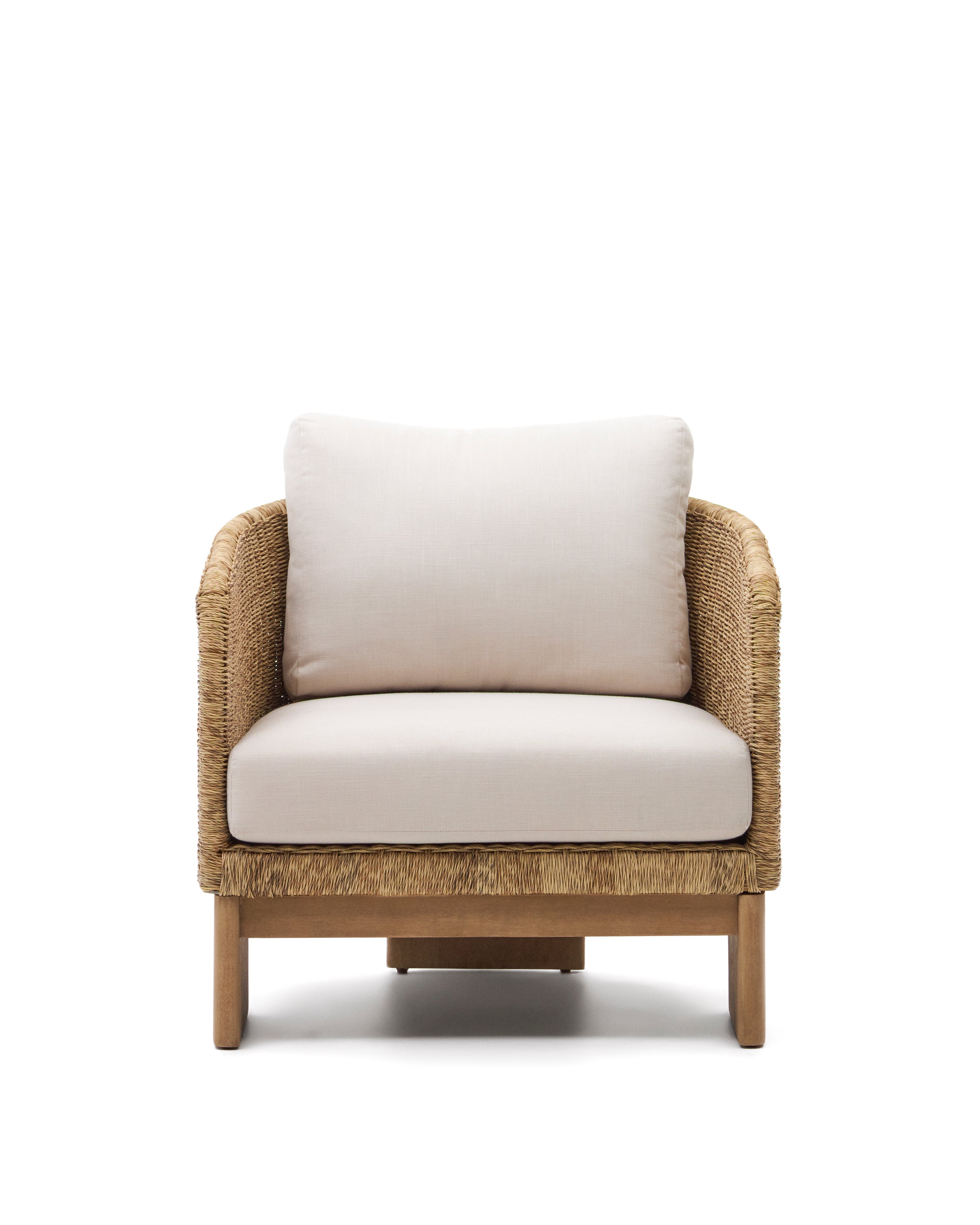 Xoriguer armchair in synthetic rattan and solid eucalyptus wood FSC 100% - Product Image