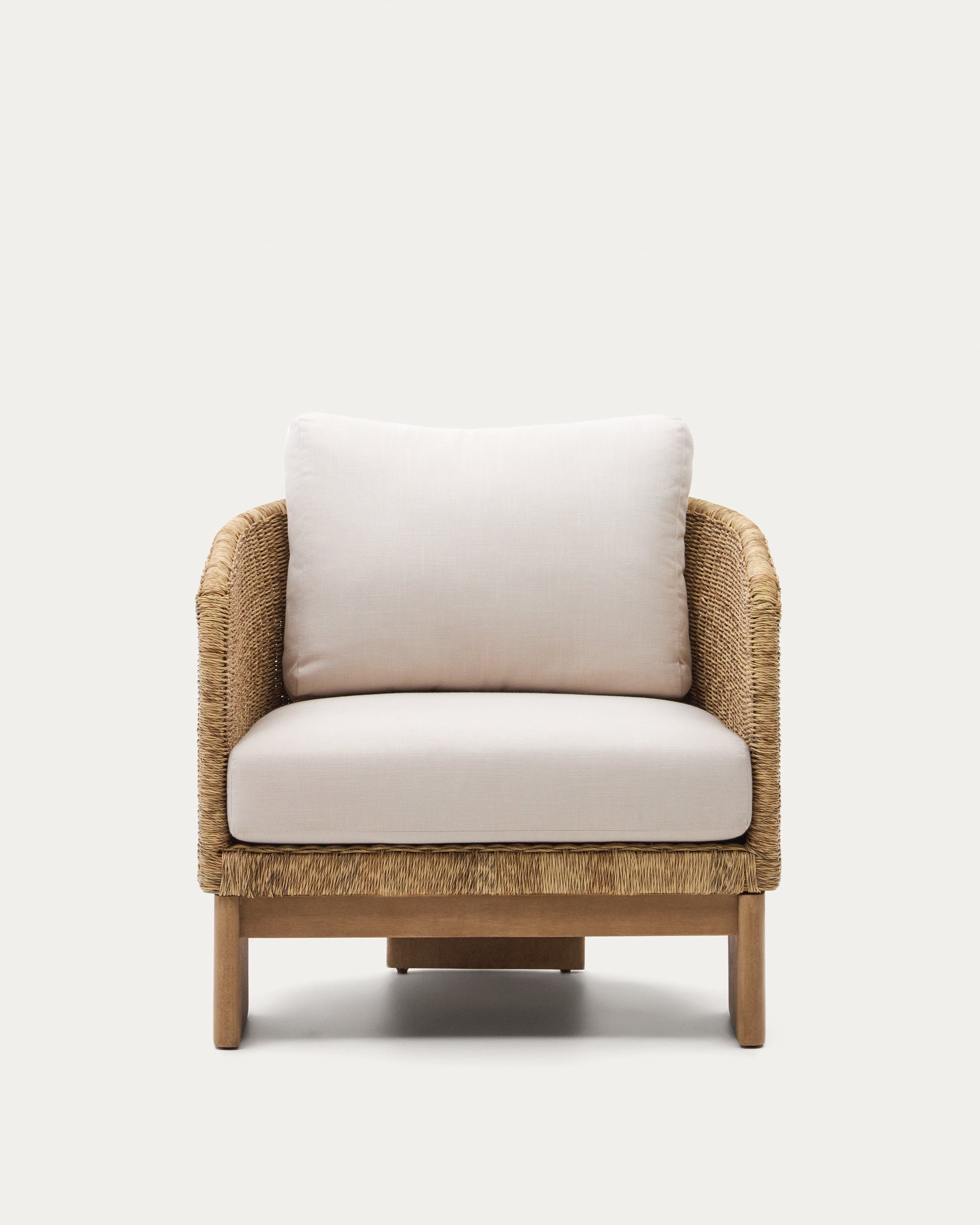 Xoriguer armchair made of artificial rattan and 100% FSC certified solid eucalyptus wood