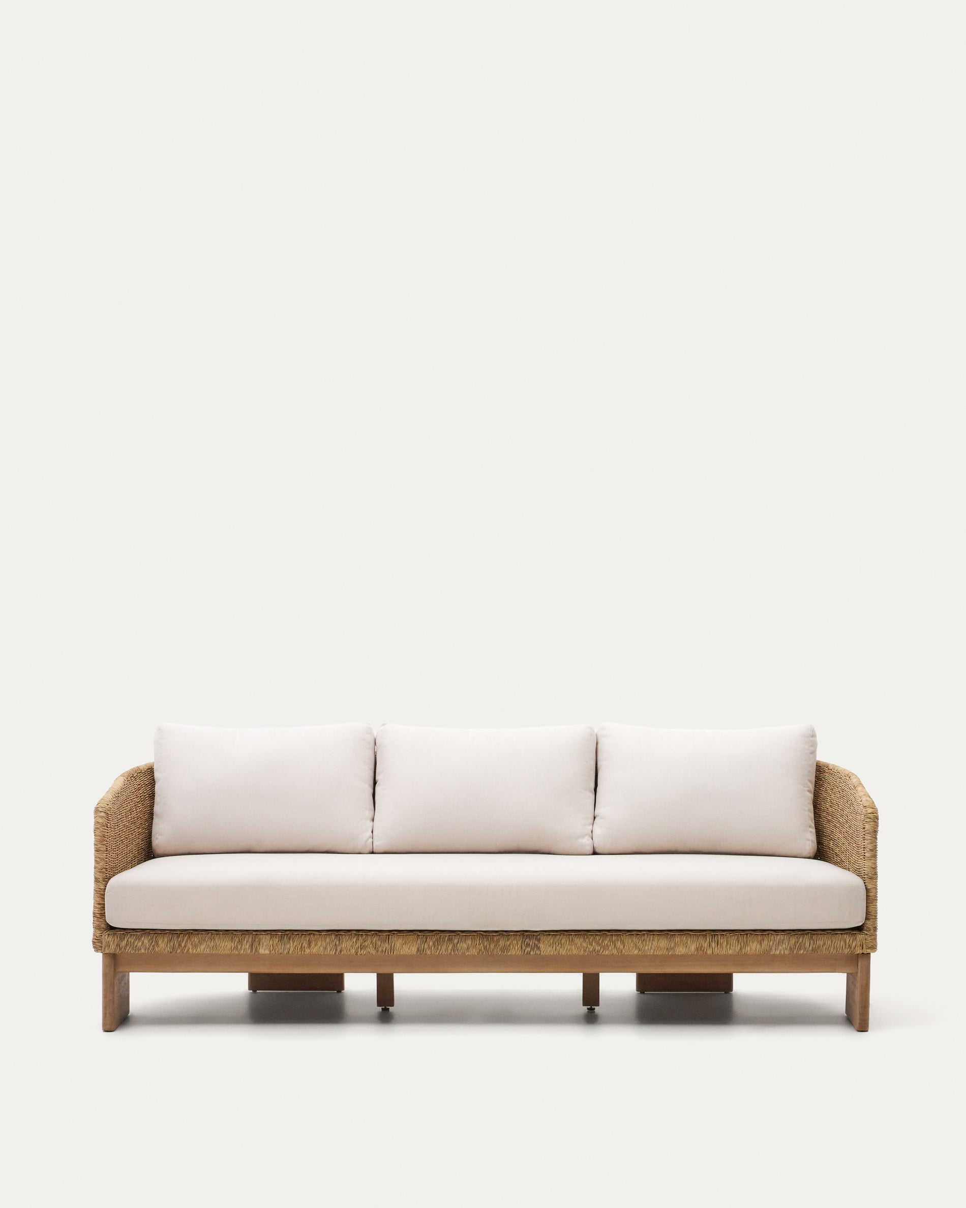 Xoriguer 3-seater sofa in synthetic rattan and solid eucalyptus wood, 223 cm FSC 100% - Product View