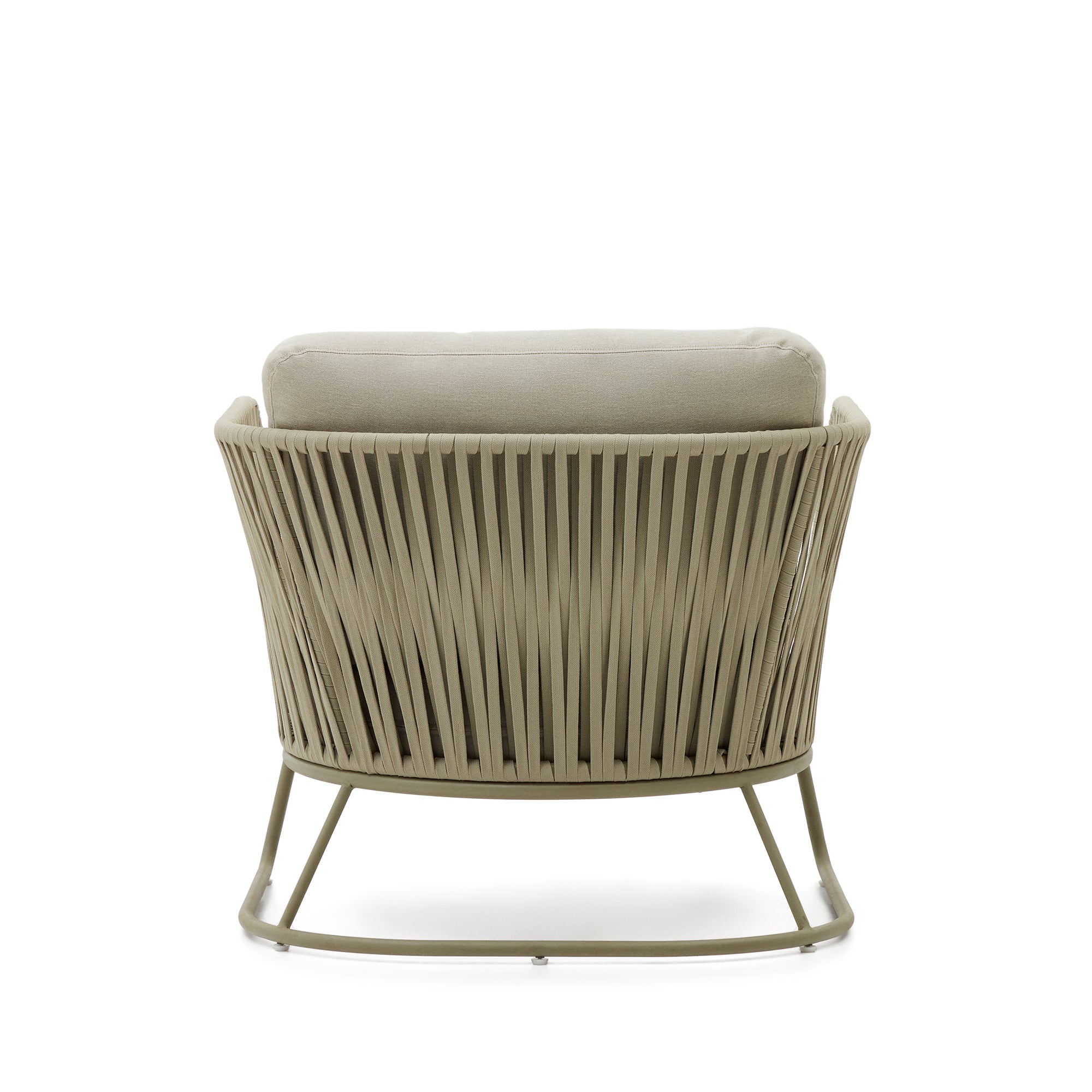 Saconca outdoor armchair made of cord and green galvanised steel - Product Image