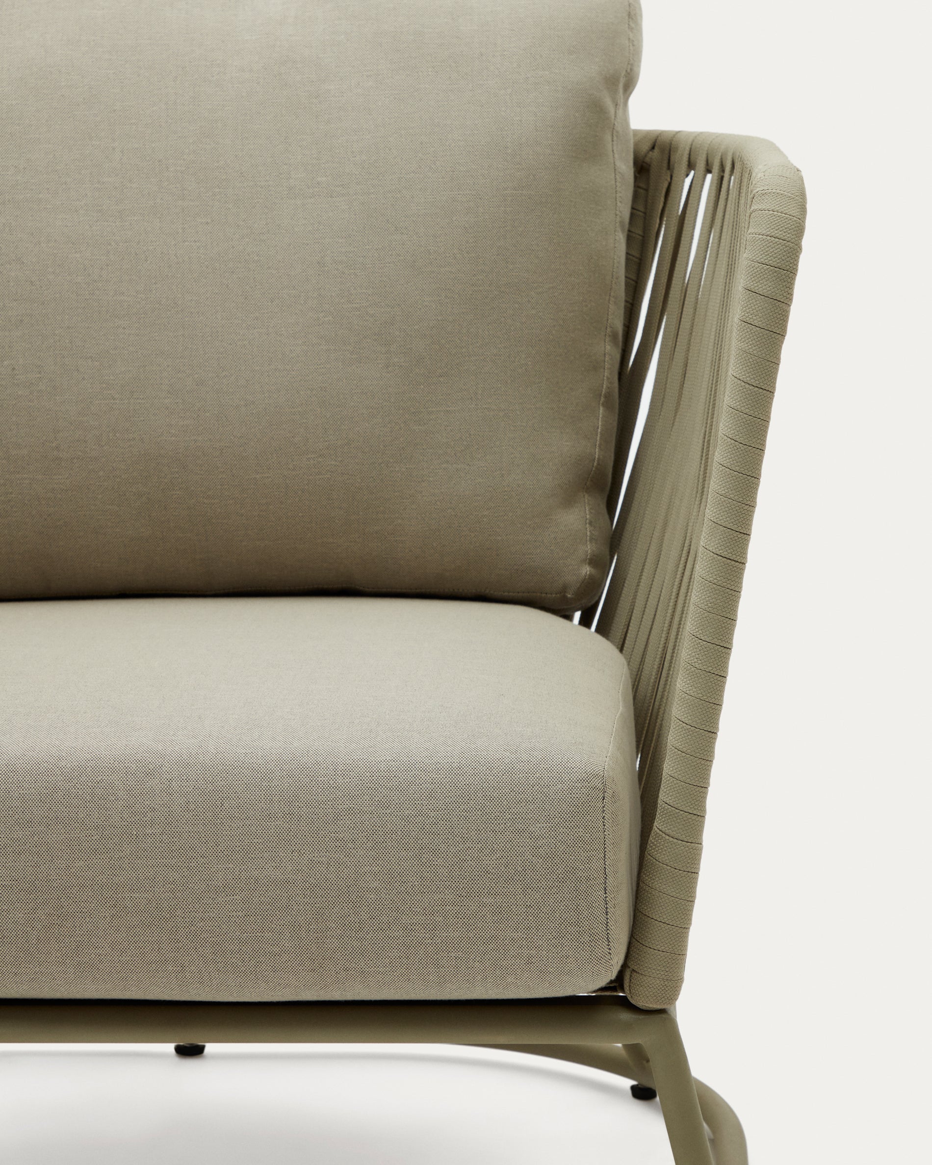 Saconca outdoor armchair made of cord and green galvanised steel - Detail