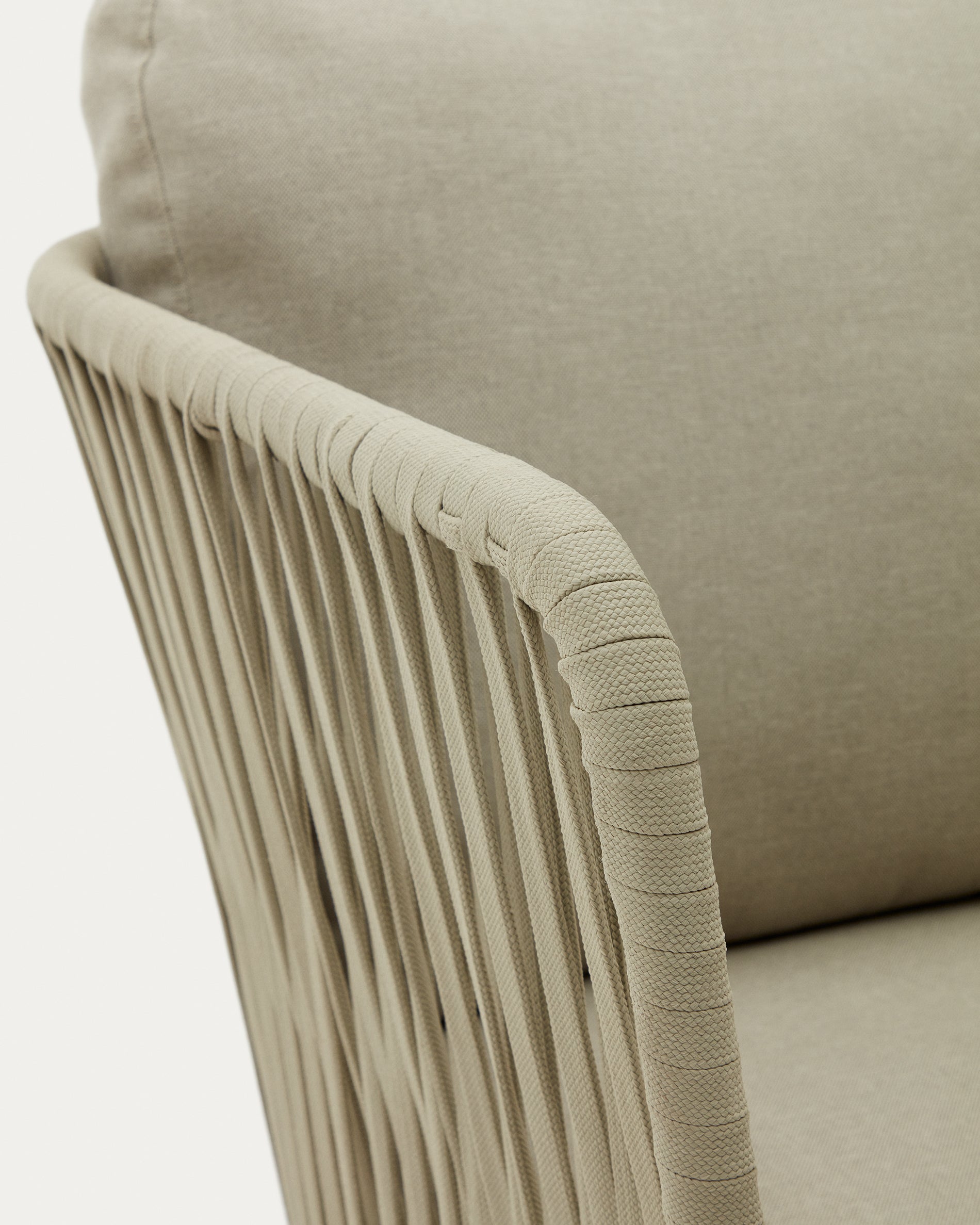 Saconca outdoor armchair made of cord and green galvanised steel - Detail