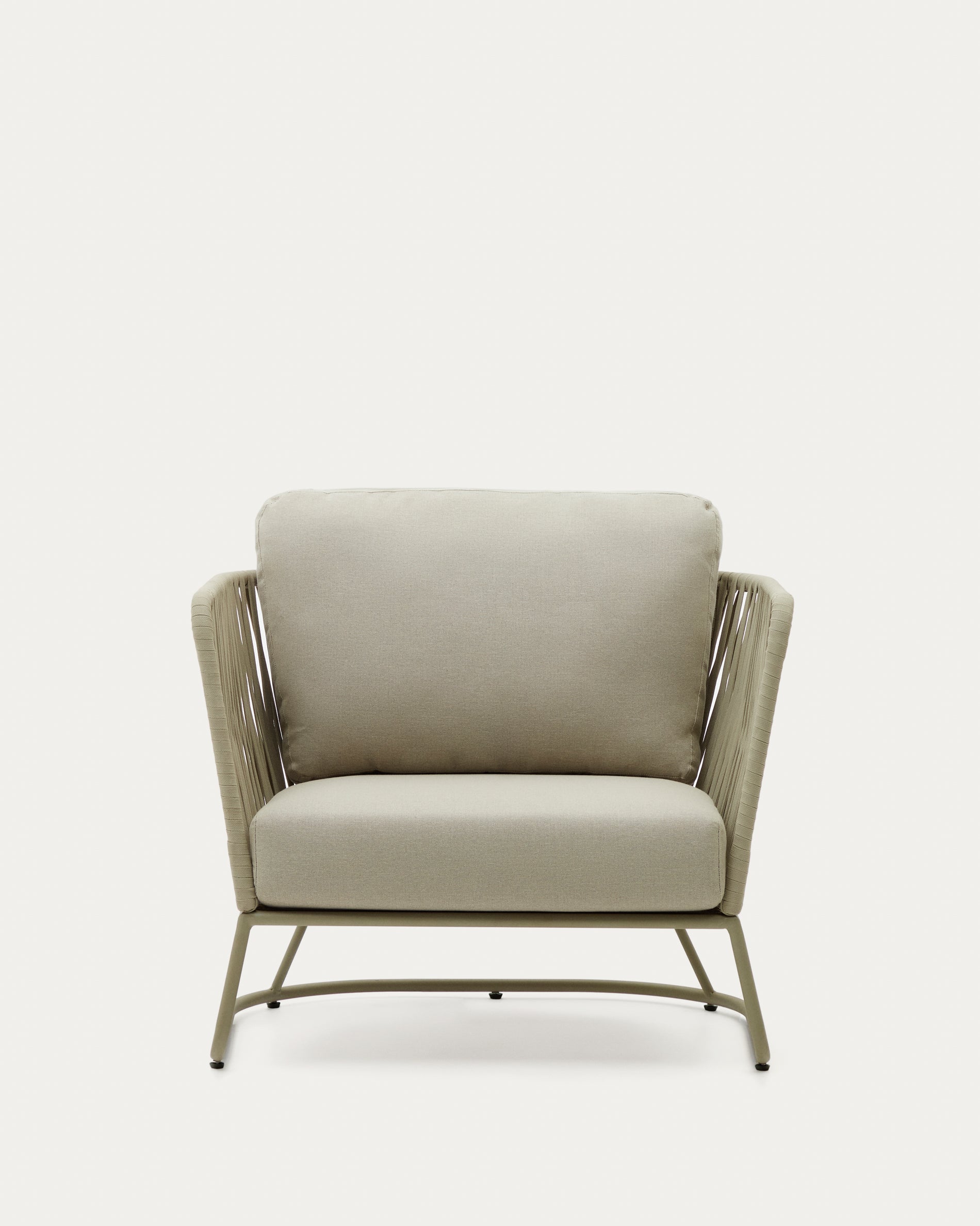 Saconca outdoor armchair made of cord and green galvanised steel - Product View