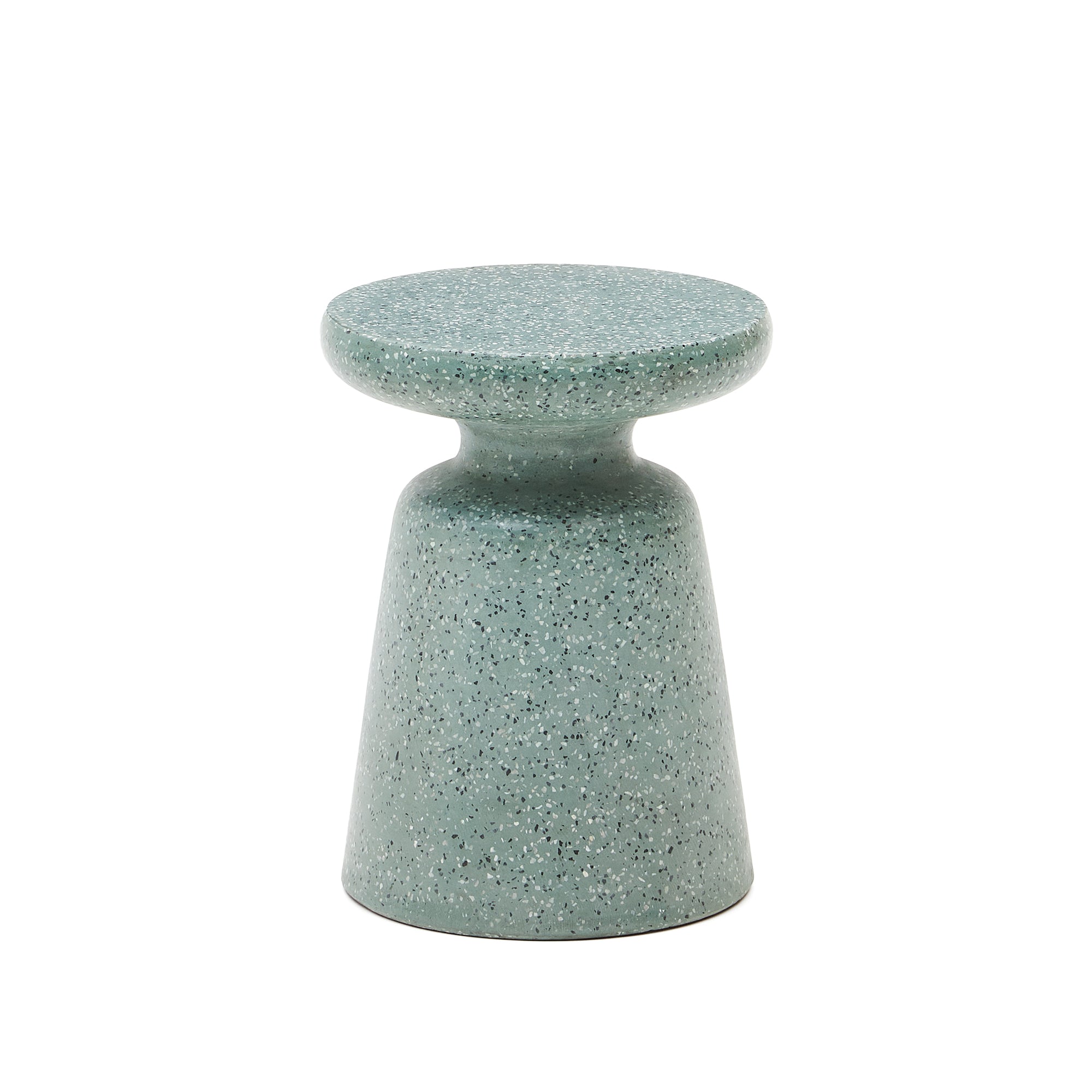 Mesquida outdoor side table in green terrazzo Ø 39 cm - Product Image