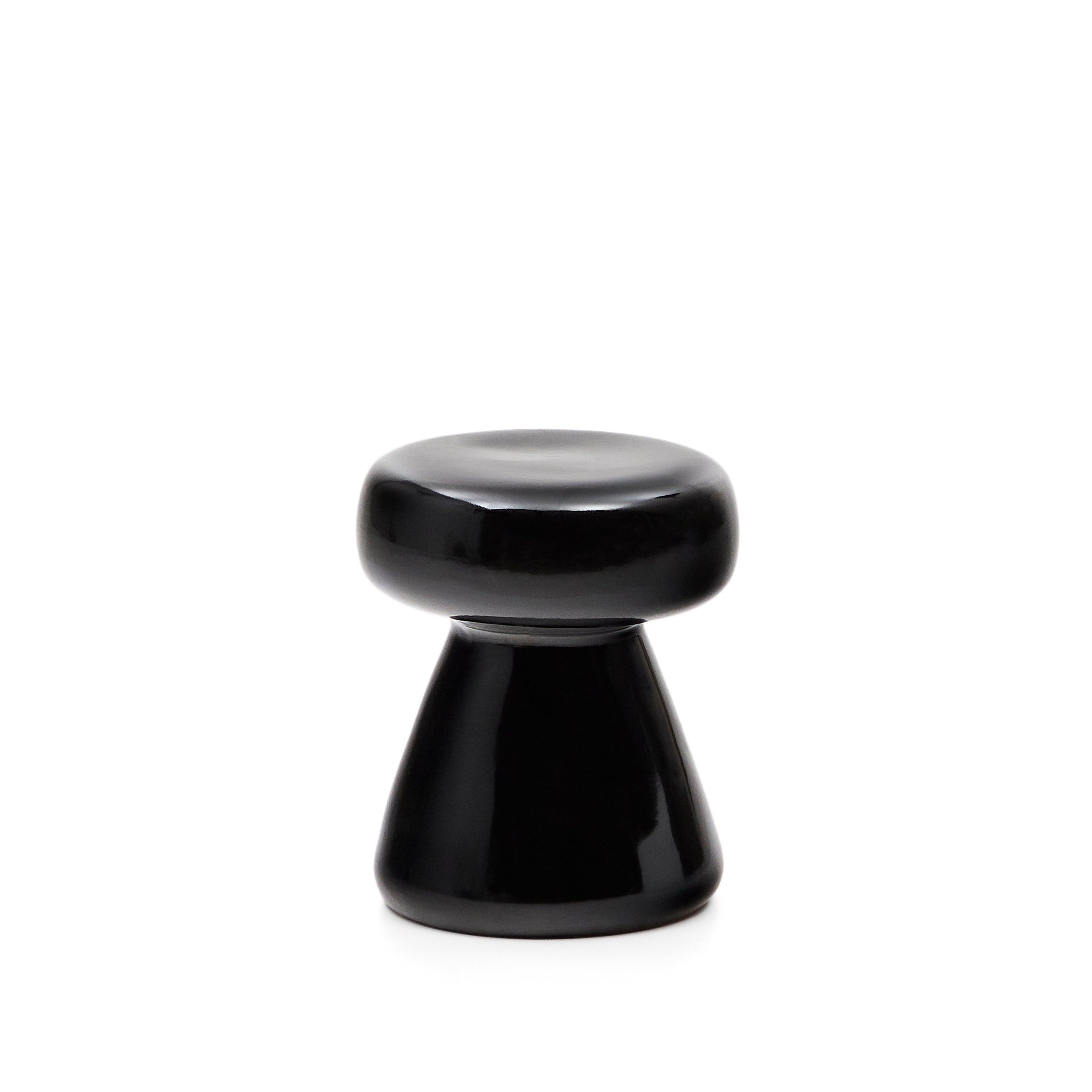 Manya black ceramic side table, Ø 38 cm - Product Image