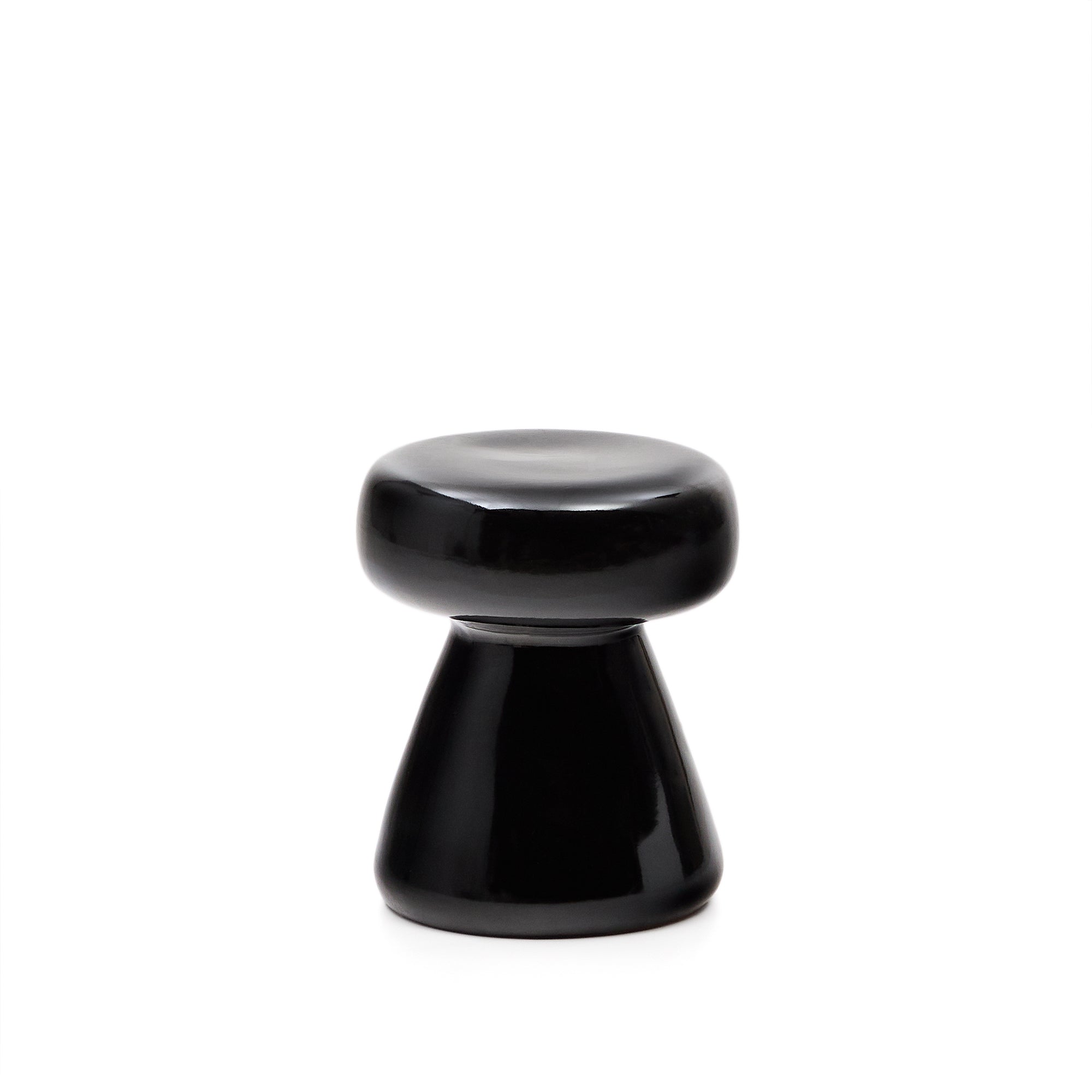 Manya black ceramic side table, Ø 38 cm - Product Image