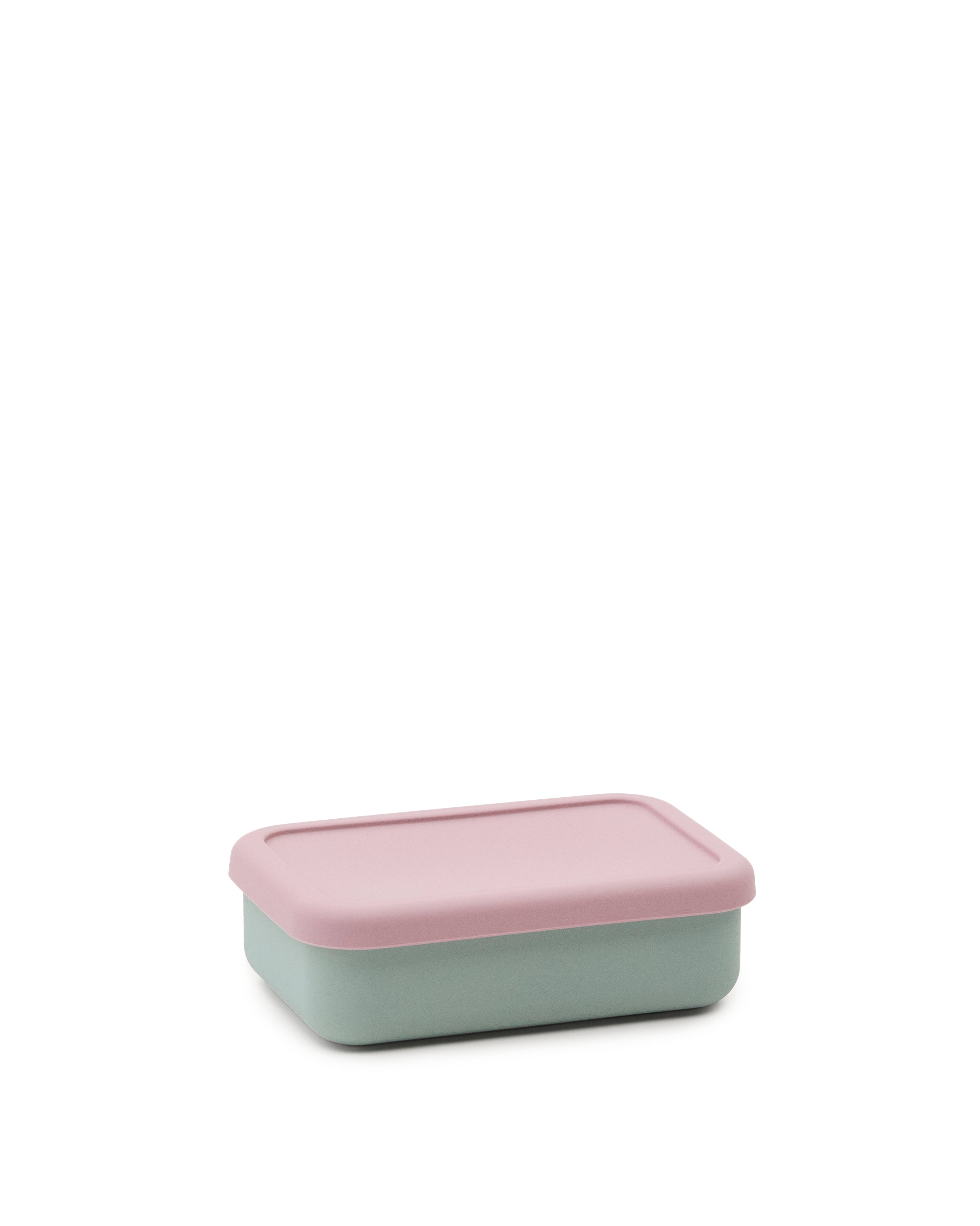 Lili lunch box in pink and turquoise silicone - Product Image