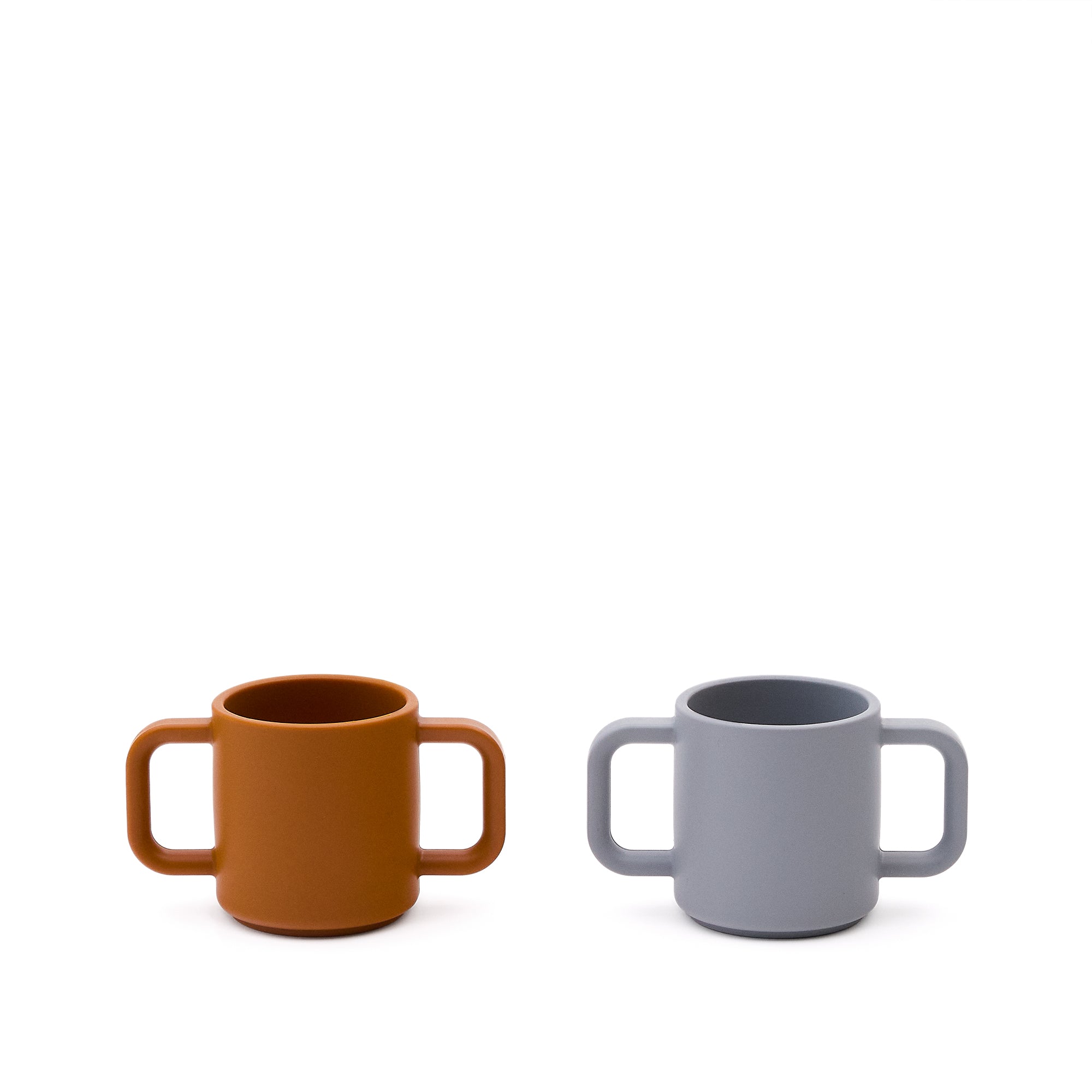 Lili set of two cups in orange and blue silicone - Product Image