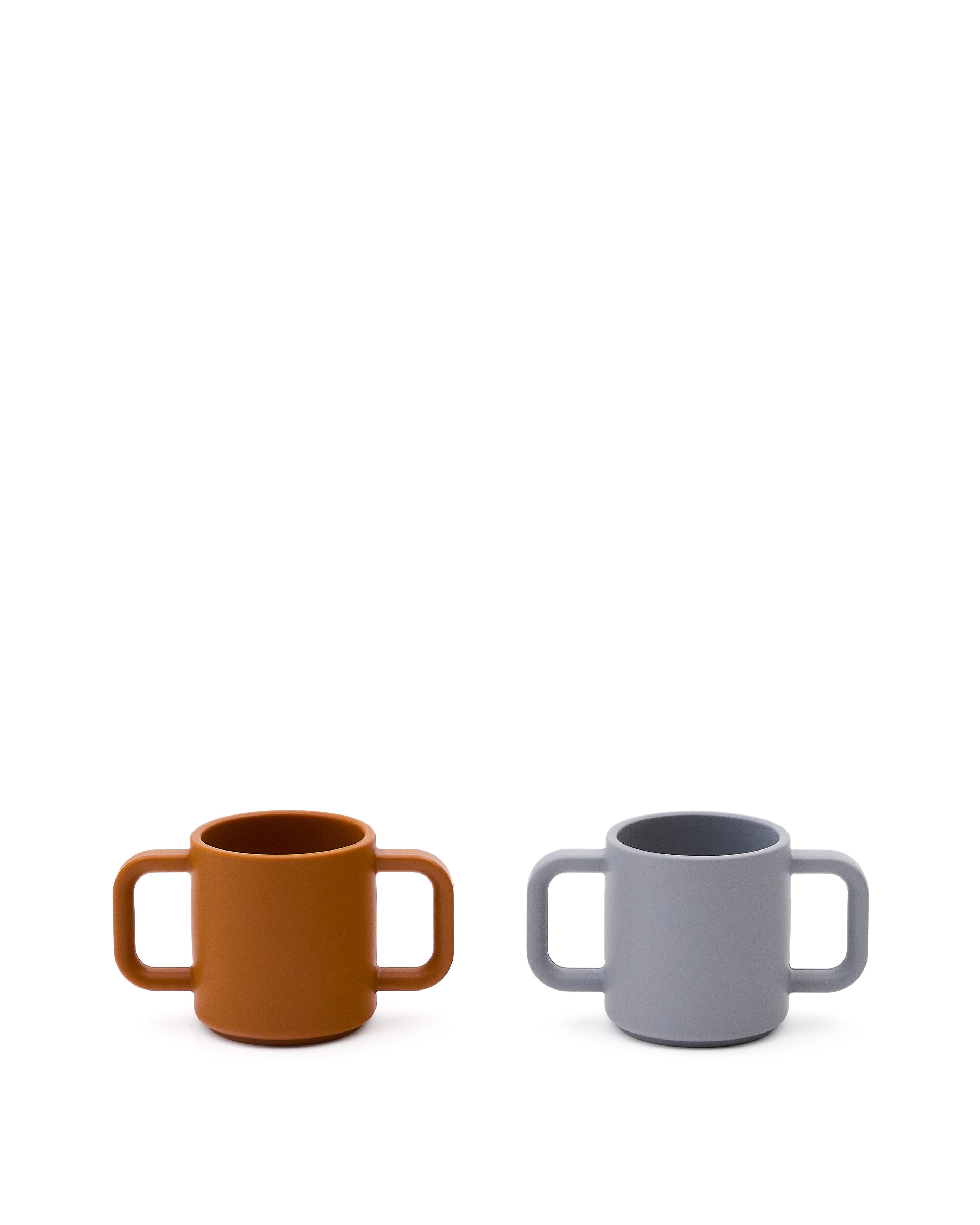 Lili set of two cups in orange and blue silicone - Product Image