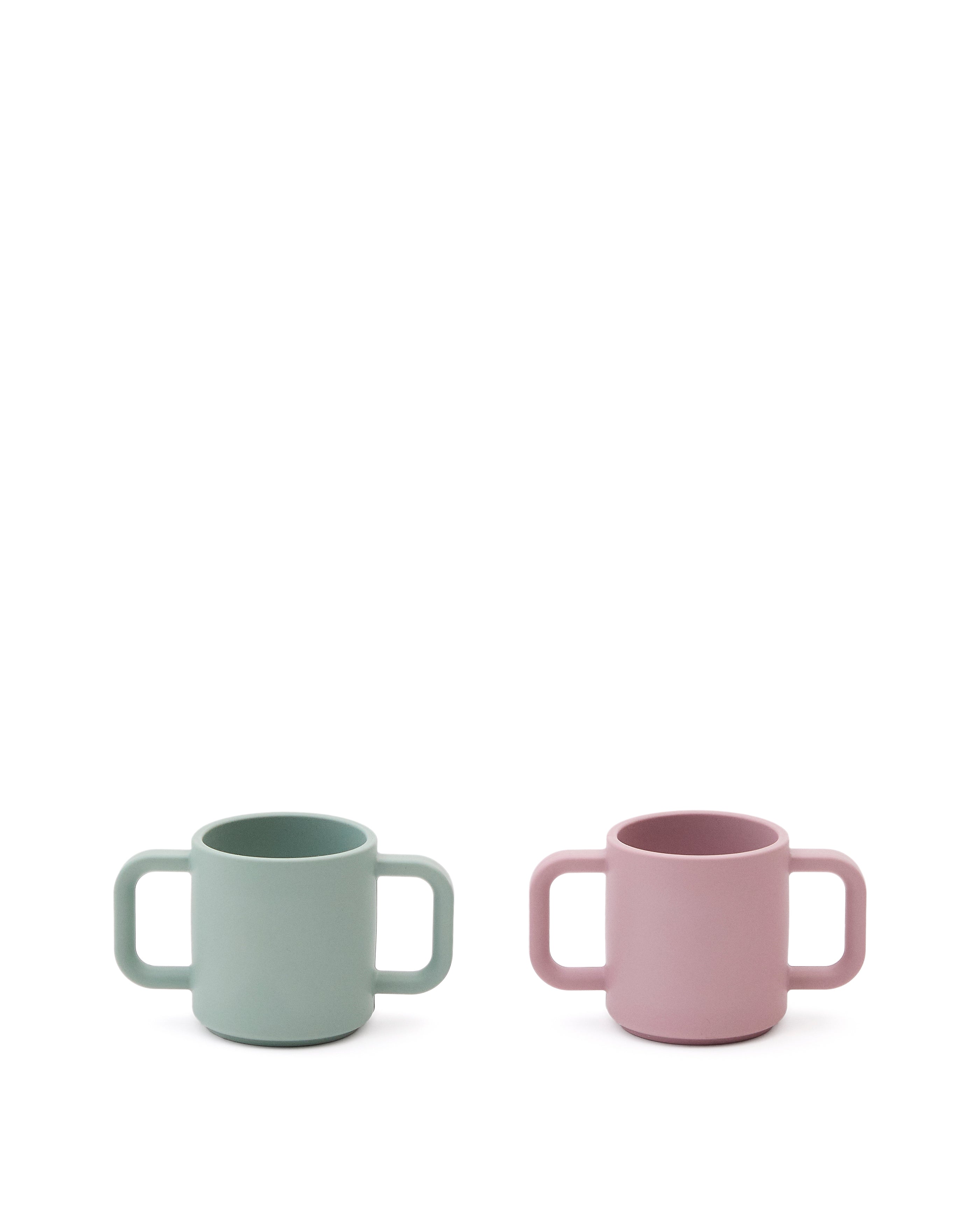 Lili set of two cups in pink and turquoise silicone - Product Image