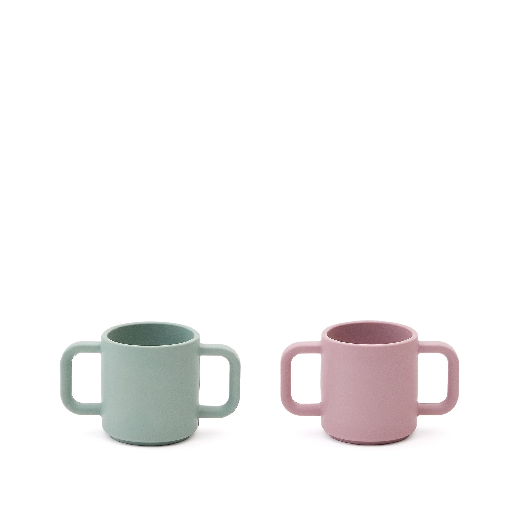 Lili set of two cups in pink and turquoise silicone - Product Image