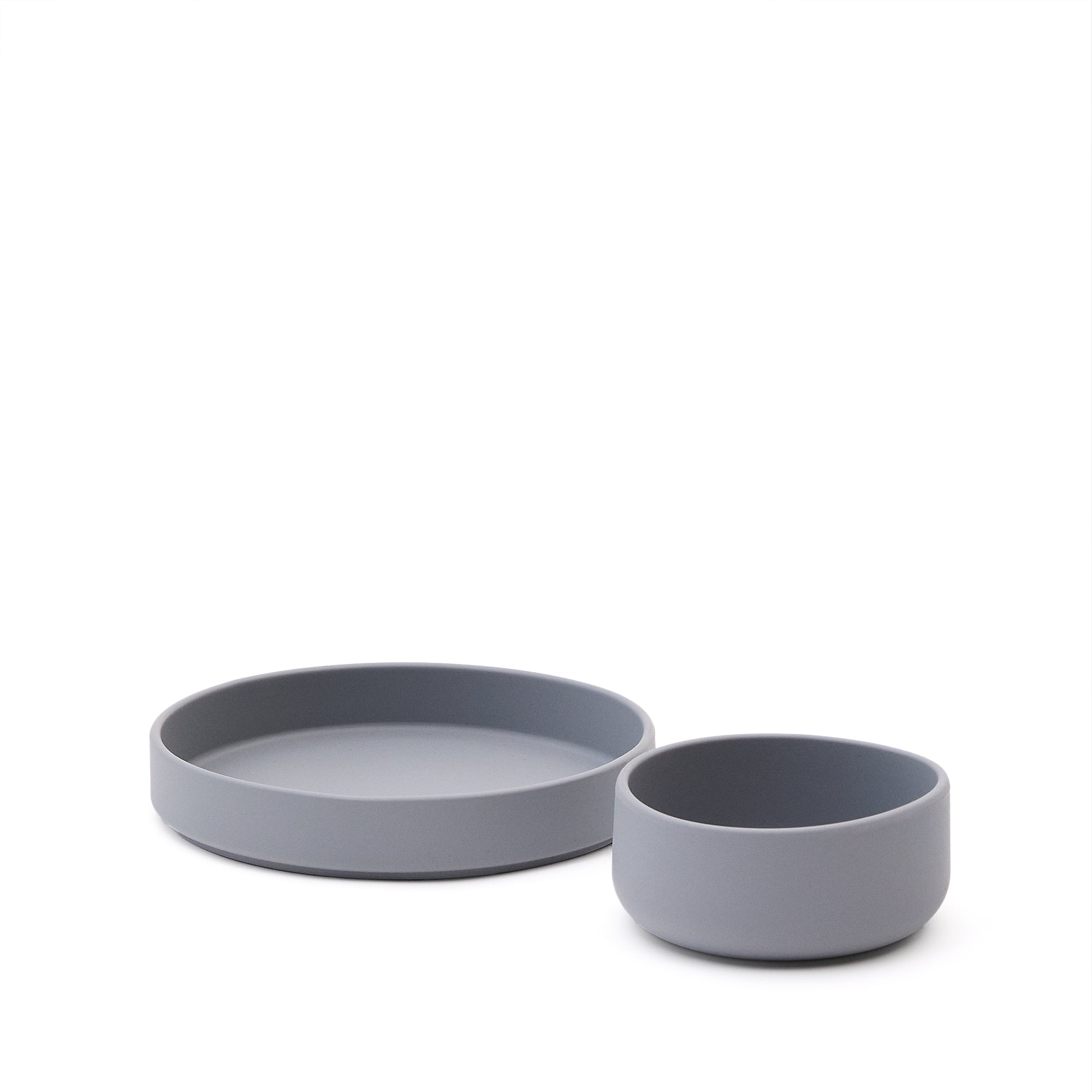 Lili plate and bowl set in blue silicone - Product Image