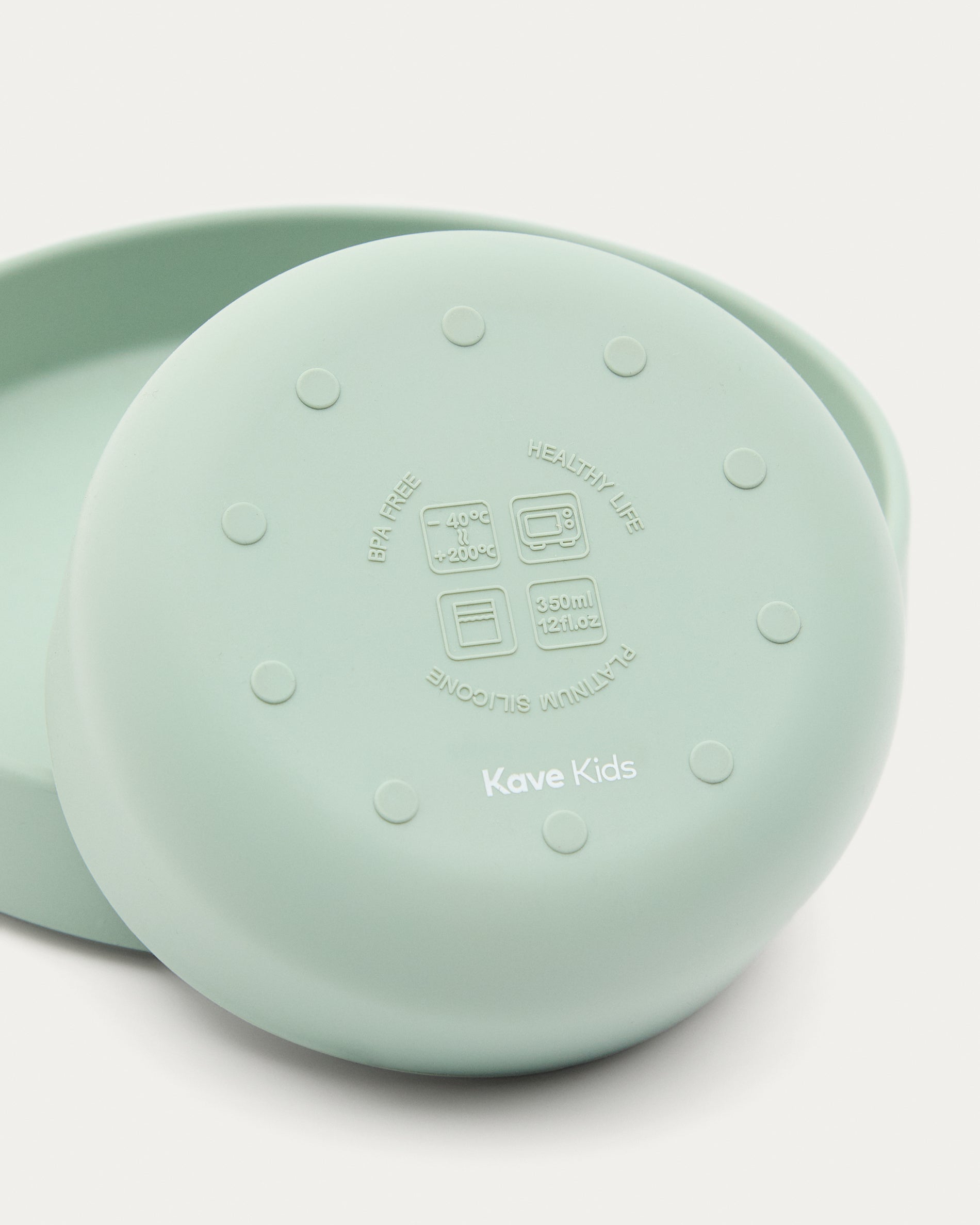 Lili plate and bowl set in turquoise silicone - Detail