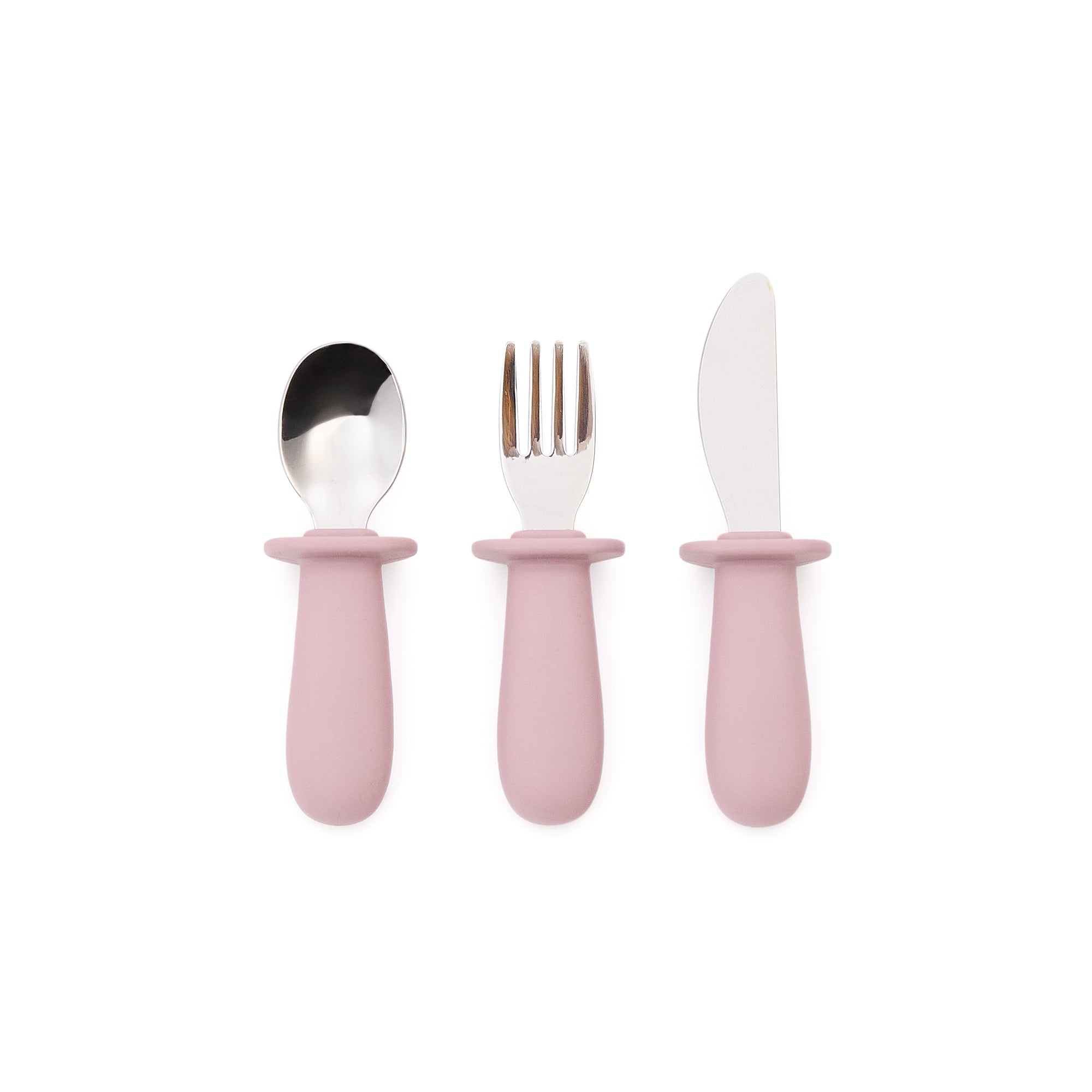 Lili knife, fork and spoon set in blue silicone - Product Image