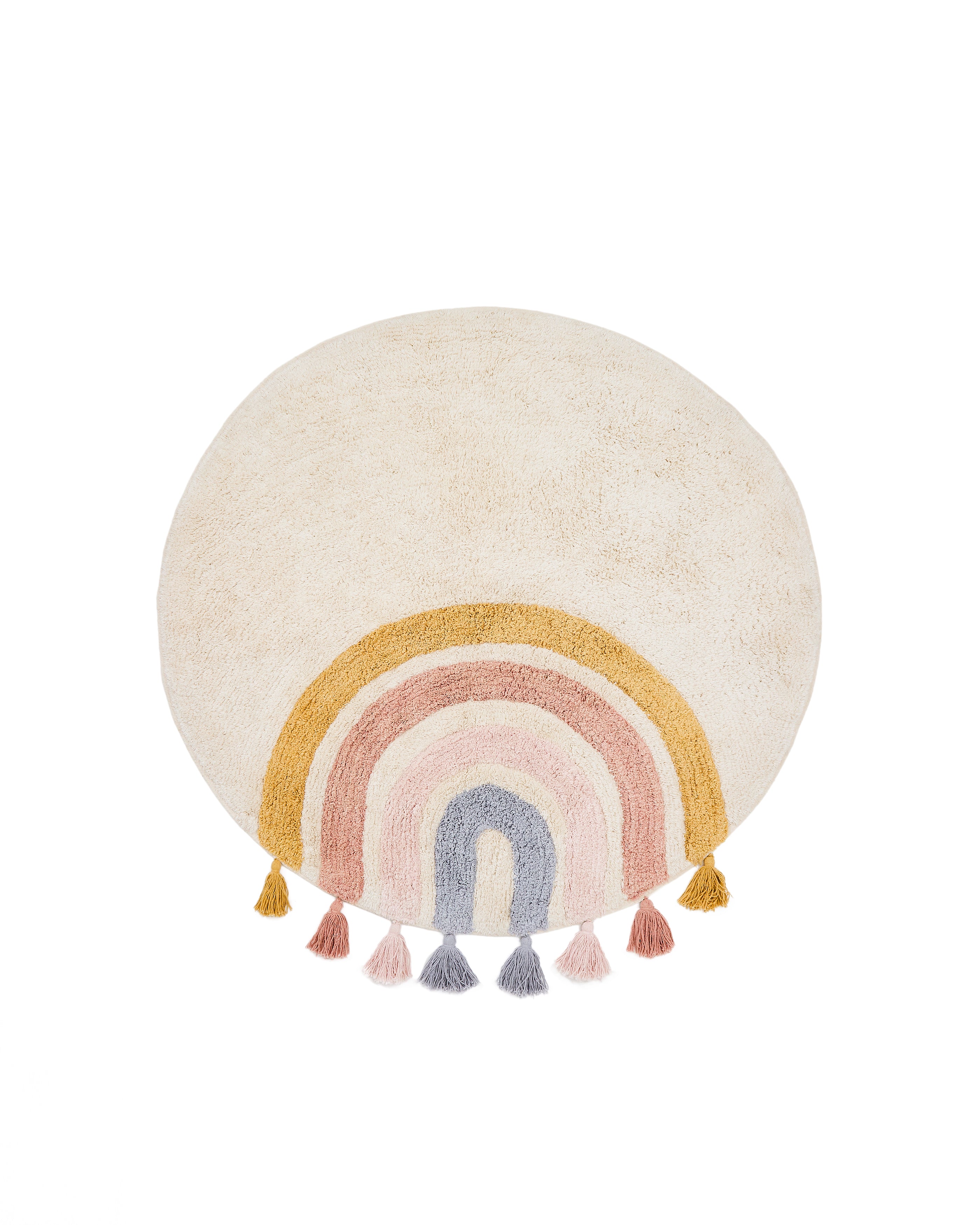 Tadea Round Rug 100% cotton multicolor rainbow Ø 100 cm - Product Image