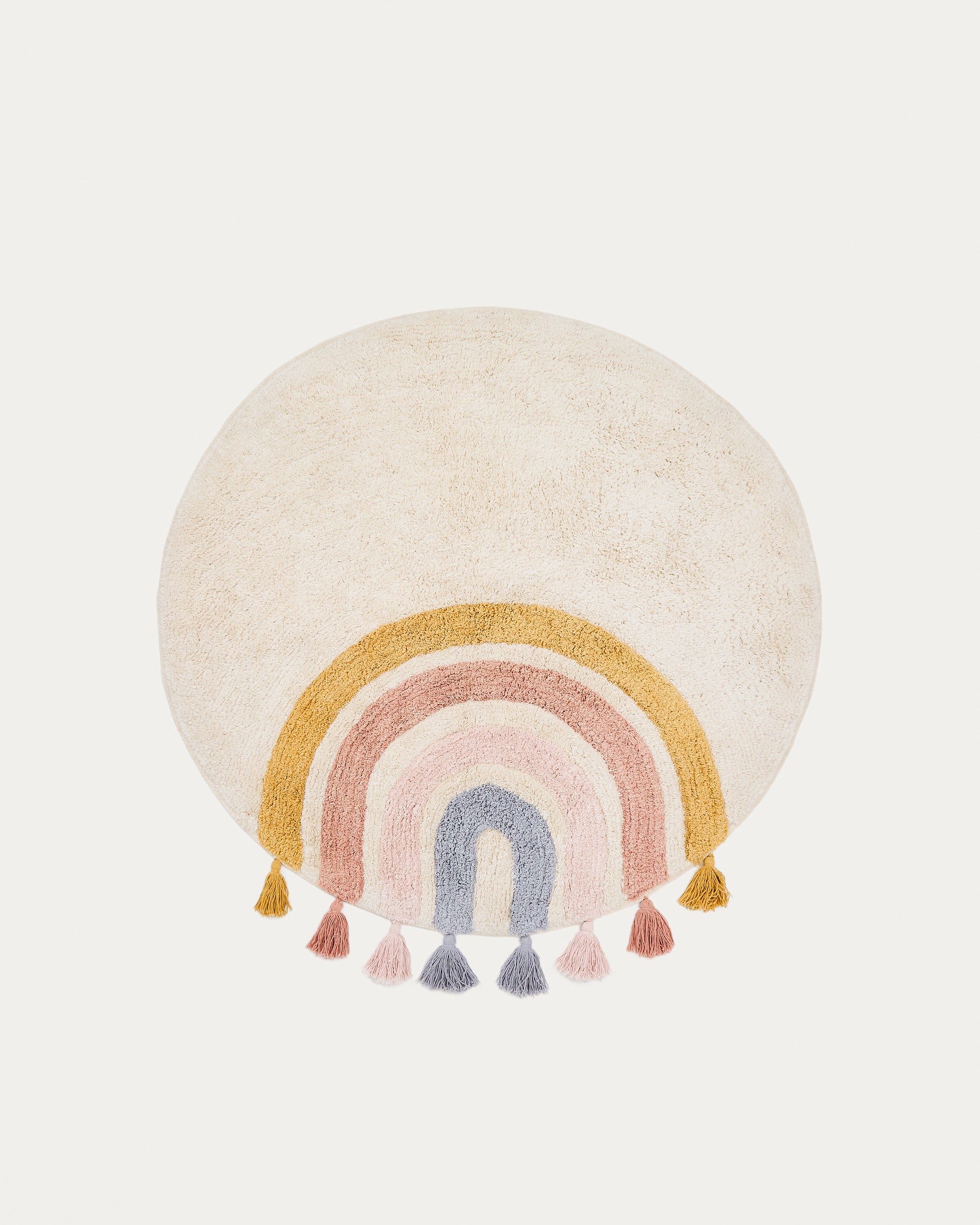 Tadea Round Rug 100% cotton multicolor rainbow Ø 100 cm - Product View