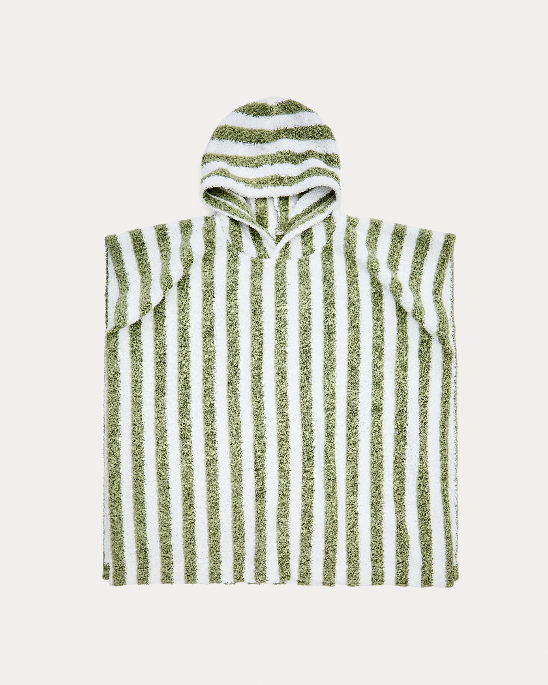 Nuni cotton poncho towel with white and green stripes size 2/3 years - Product View