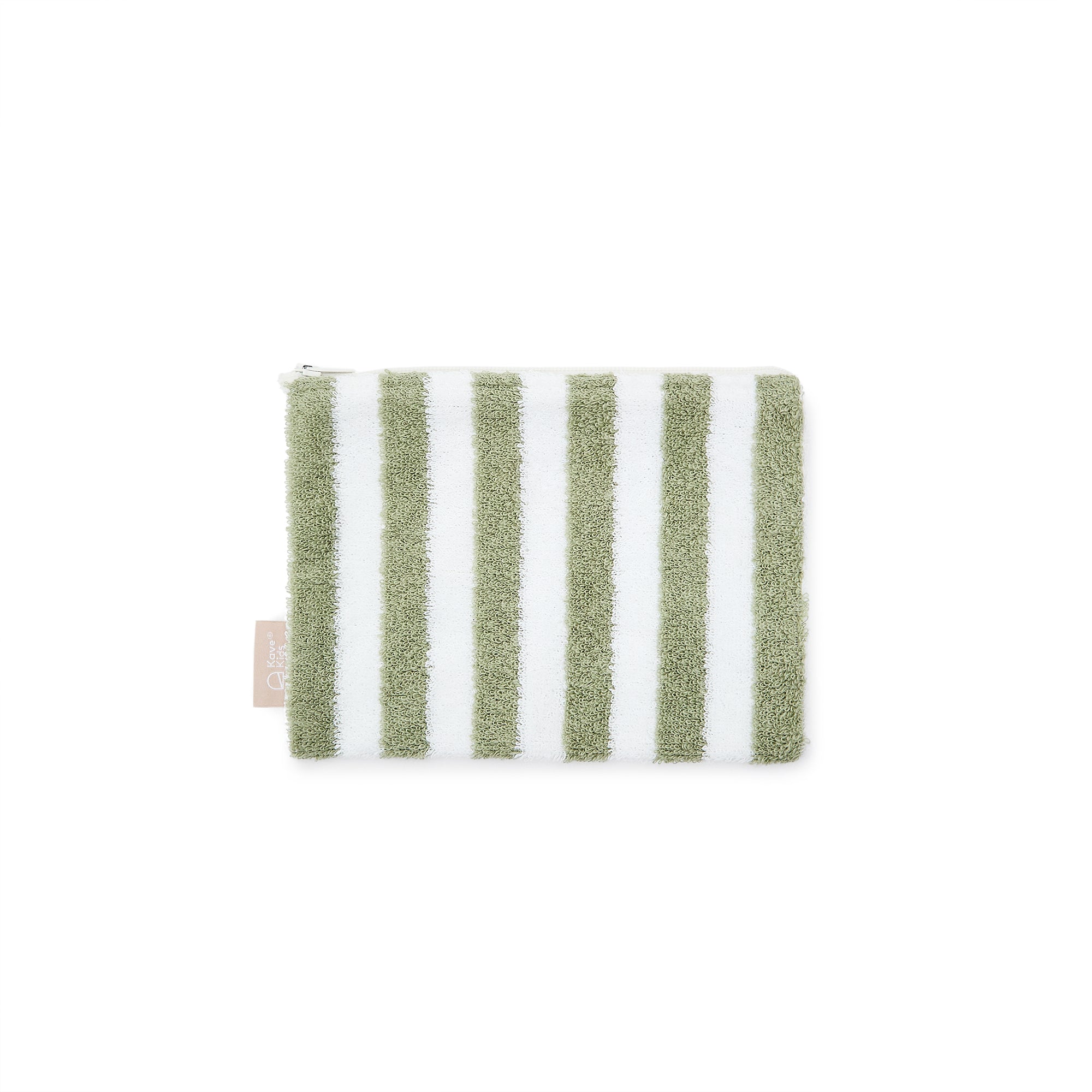 Nuni cotton toiletries bag with green and white stripes - Product Image