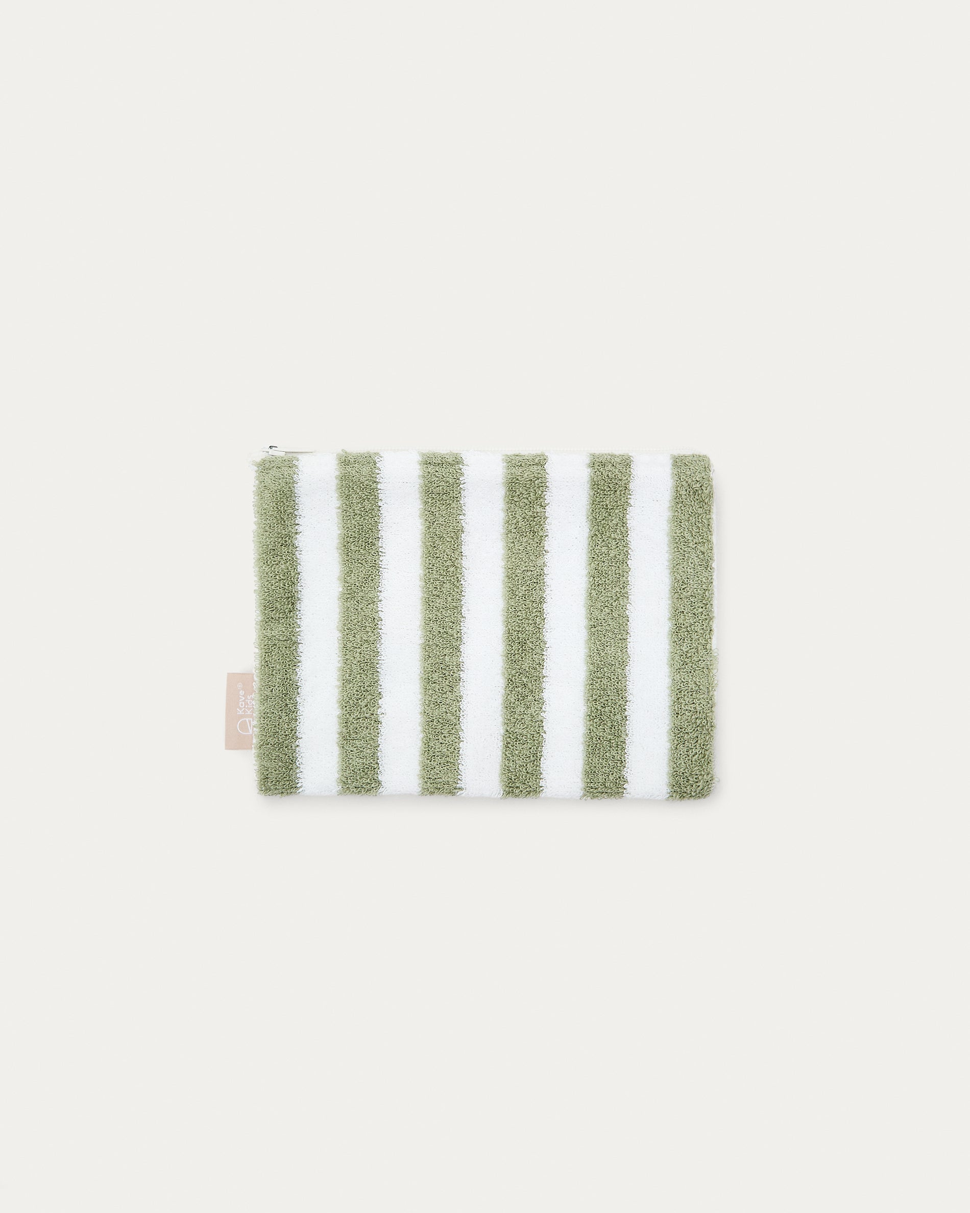 Nuni cotton toiletries bag with green and white stripes - Product View