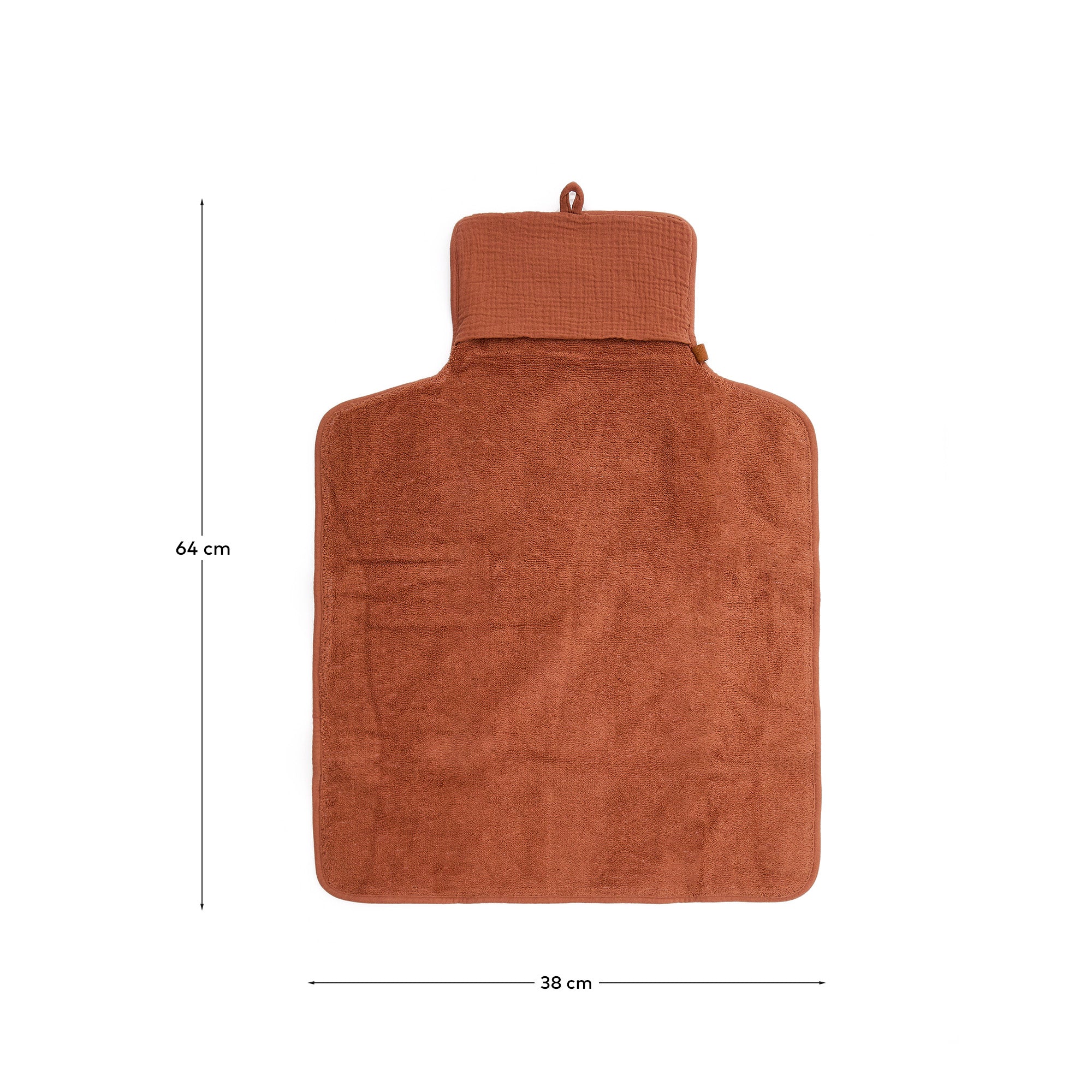 Olna travel changing mat in 100% terracotta cotton - Measurements