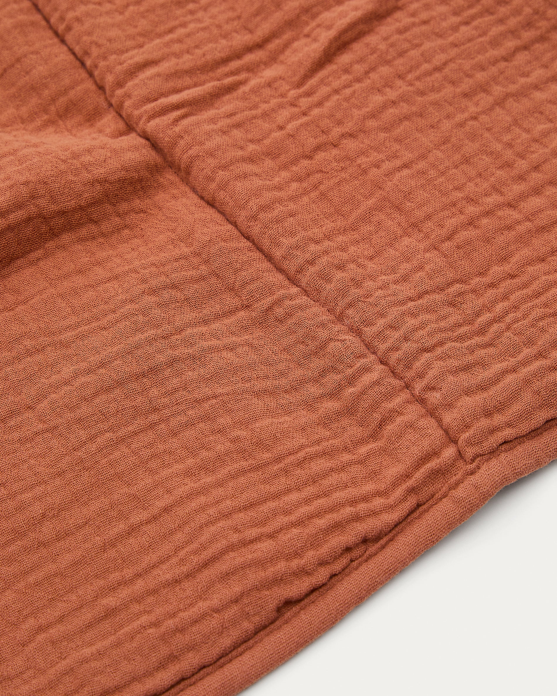 Olna travel changing mat in 100% terracotta cotton - Detail