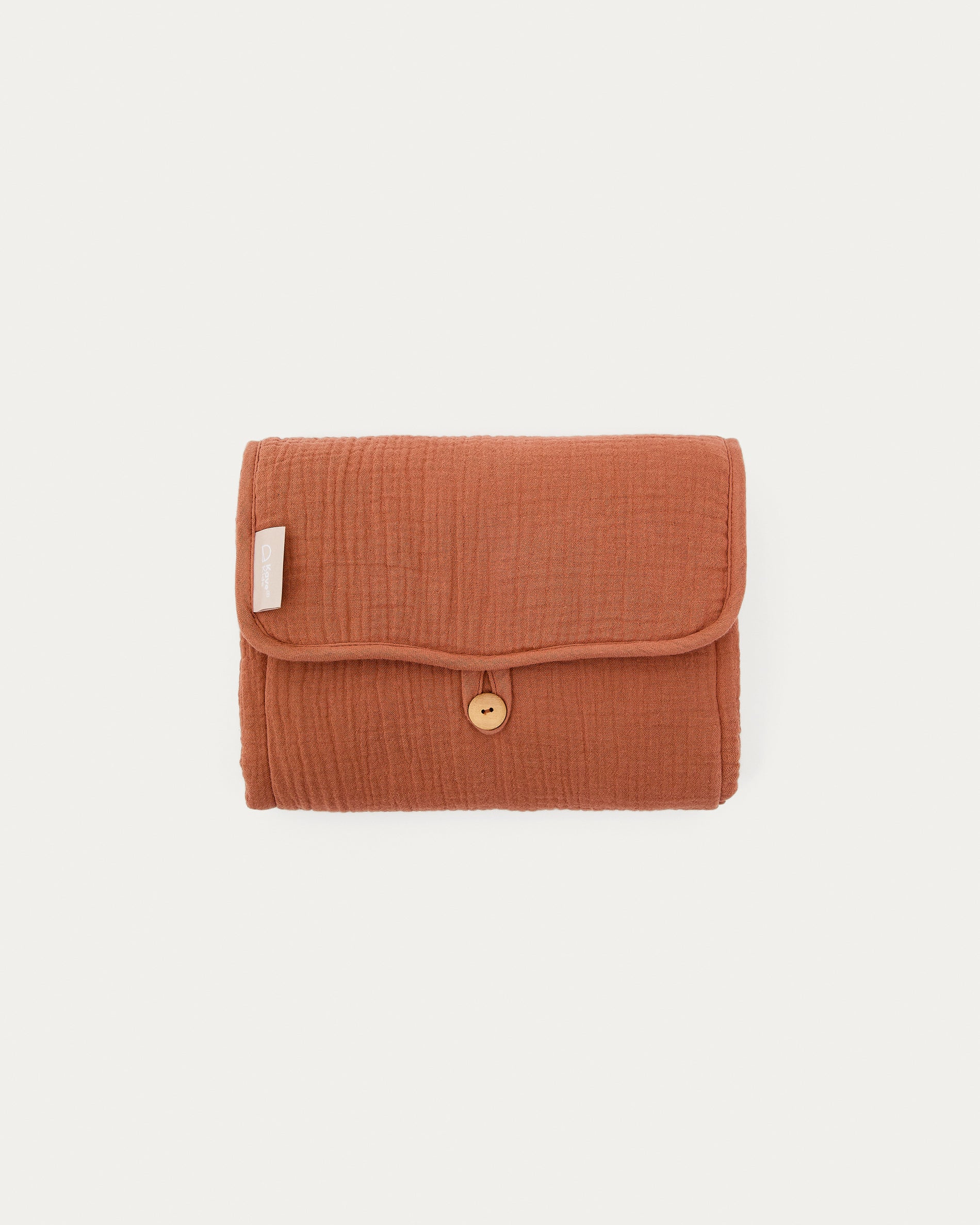 Olna travel changing mat in 100% terracotta cotton - Product View
