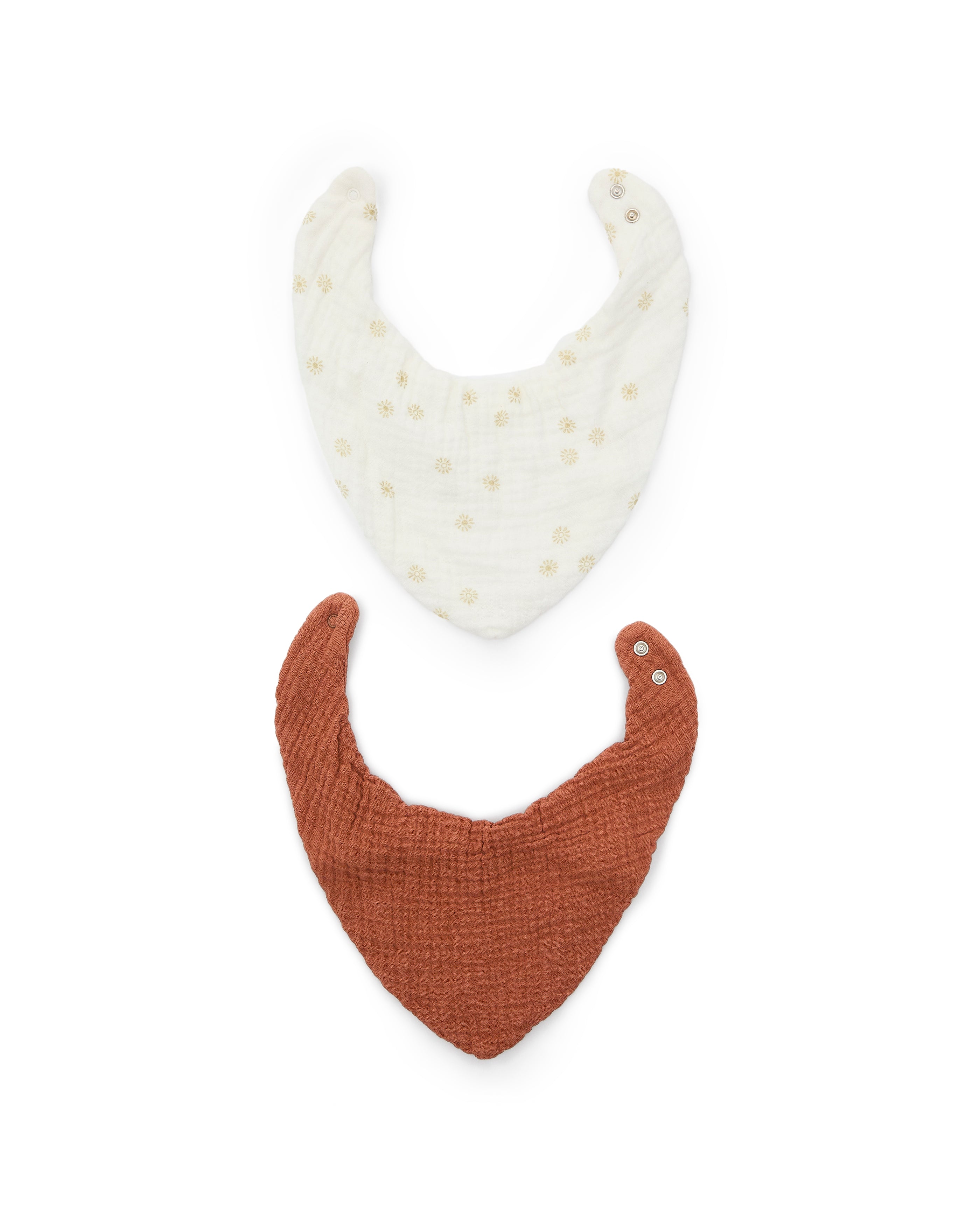 Olna set of 2 bandanas in 100% cotton in terracotta and a sun print - Product Image