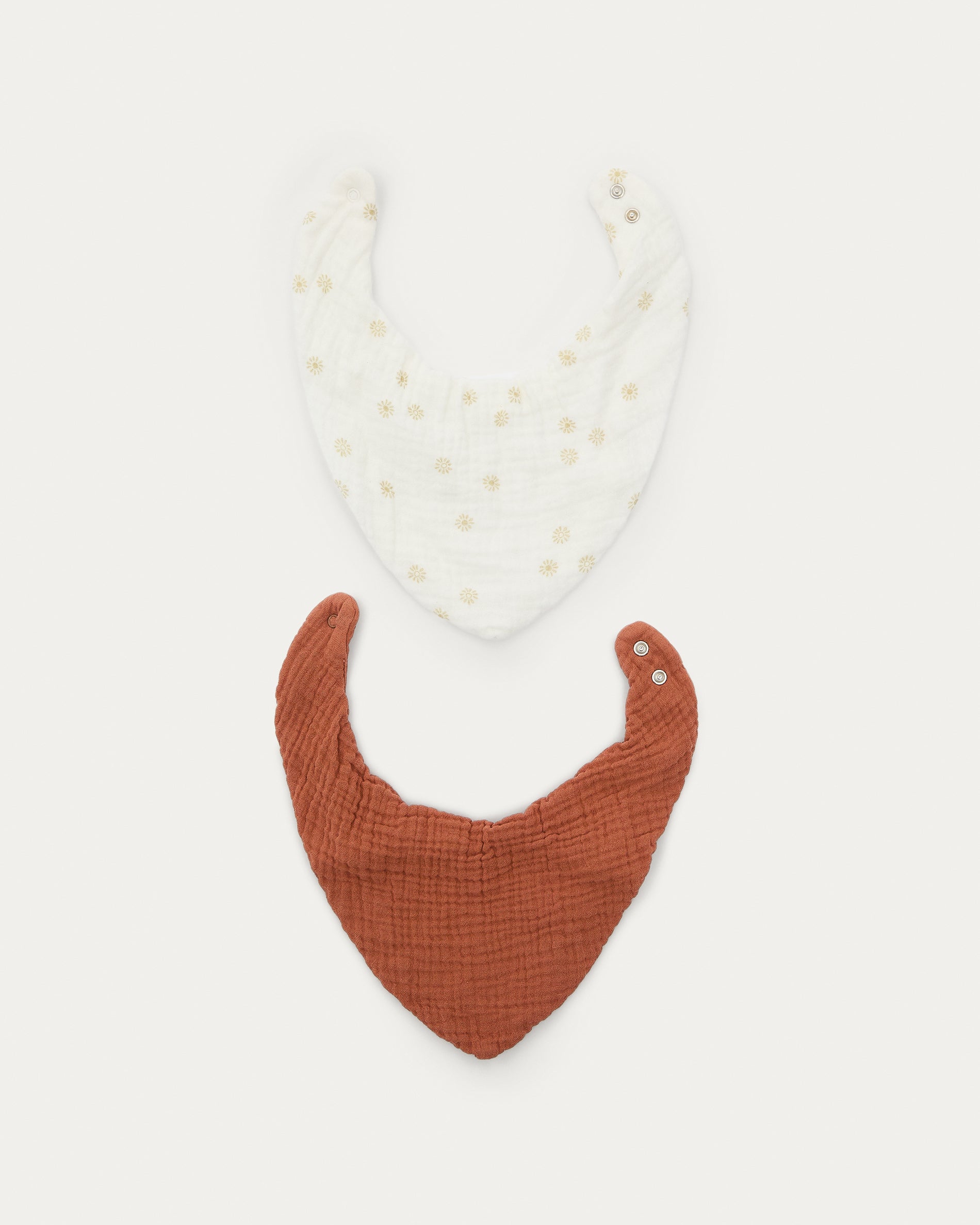 Olna set of 2 bandanas in 100% cotton in terracotta and a sun print - Product View