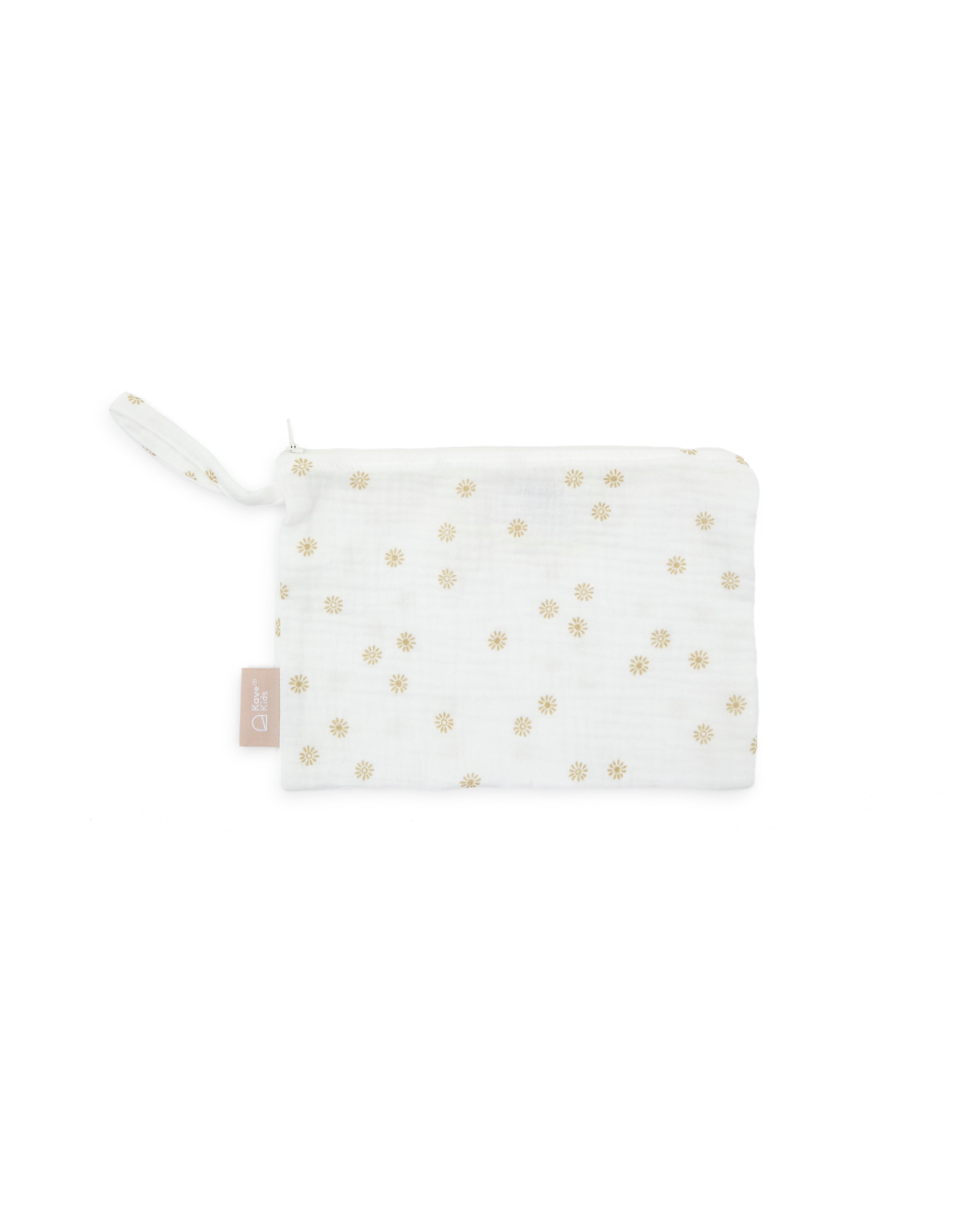 Olna toiletries bag in 100% cotton with a sun print - Product Image