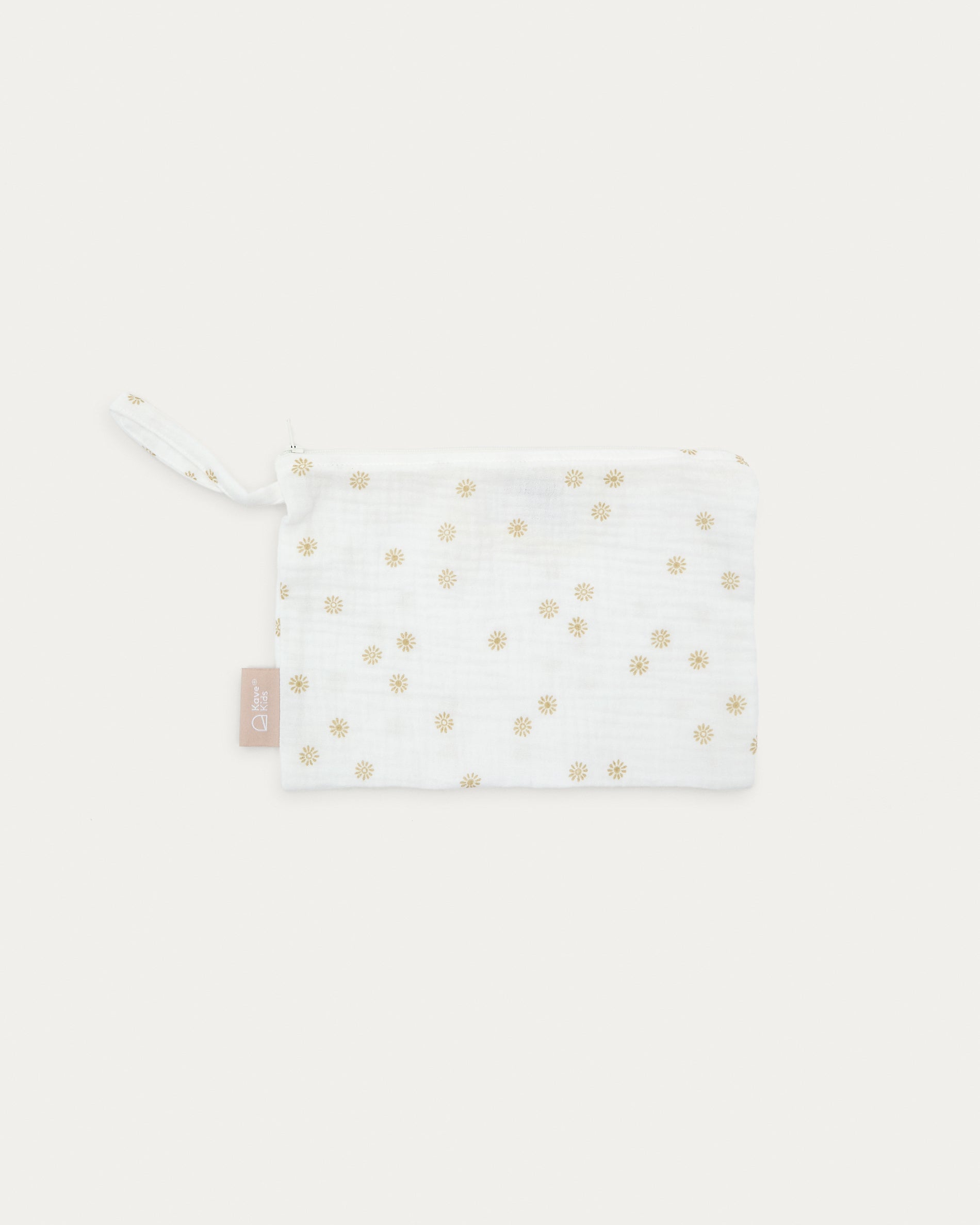 Olna toiletries bag in 100% cotton with a sun print - Product View