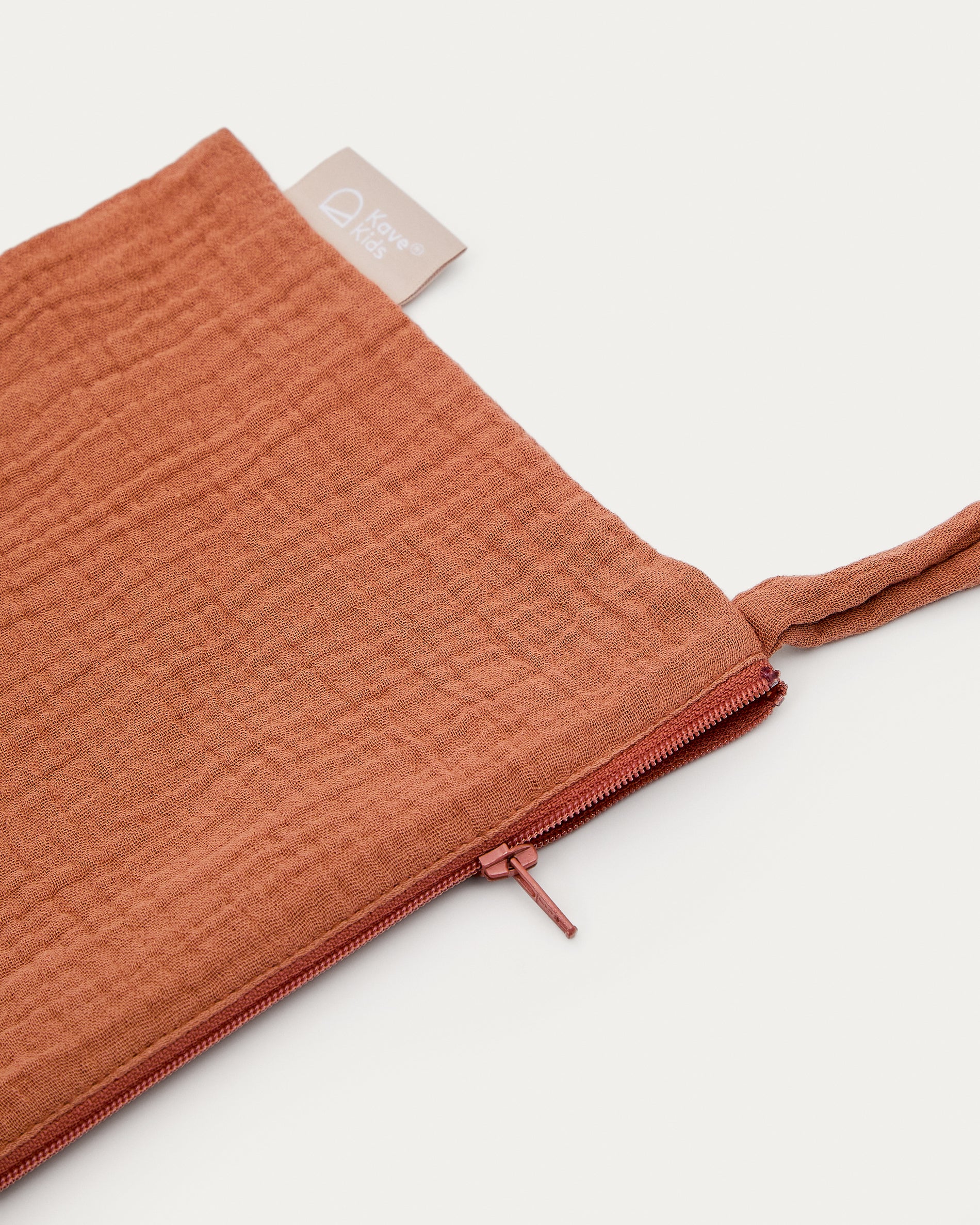 Olna toiletries bag in 100% terracotta cotton - Detail